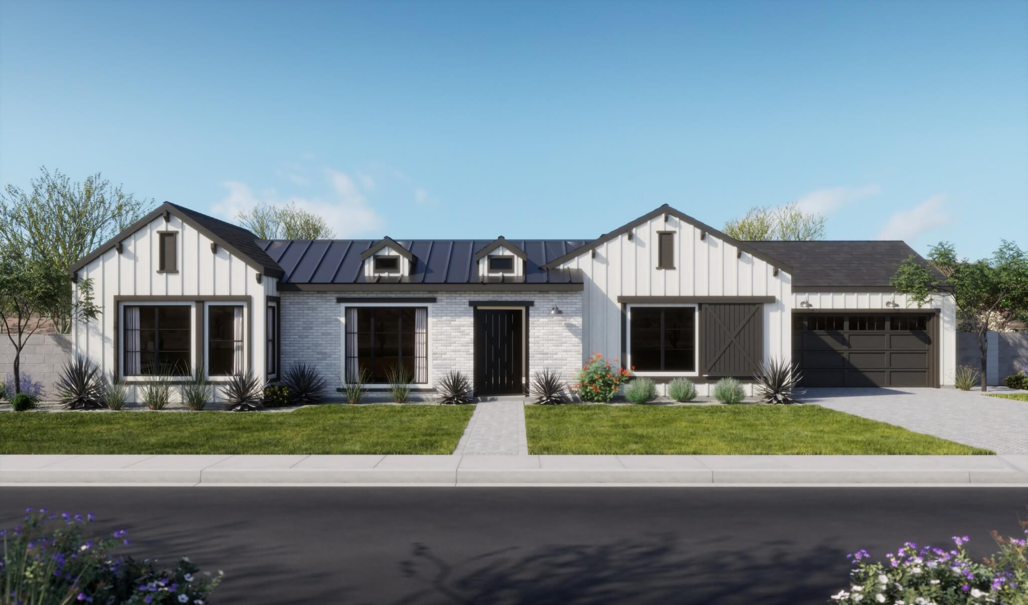 Thomas James Homes Arizona Saguaro floorplan with a Farmhouse exterior style