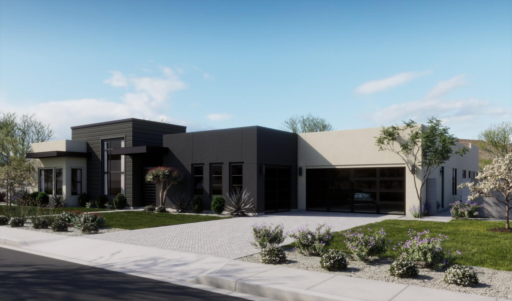 Thomas James Homes Arizona Saguaro floorplan with a Modern exterior style