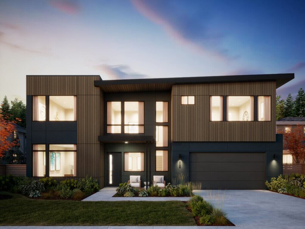 Thomas James Homes Pacific Northwest Alder floorplan with a Contemporary exterior style