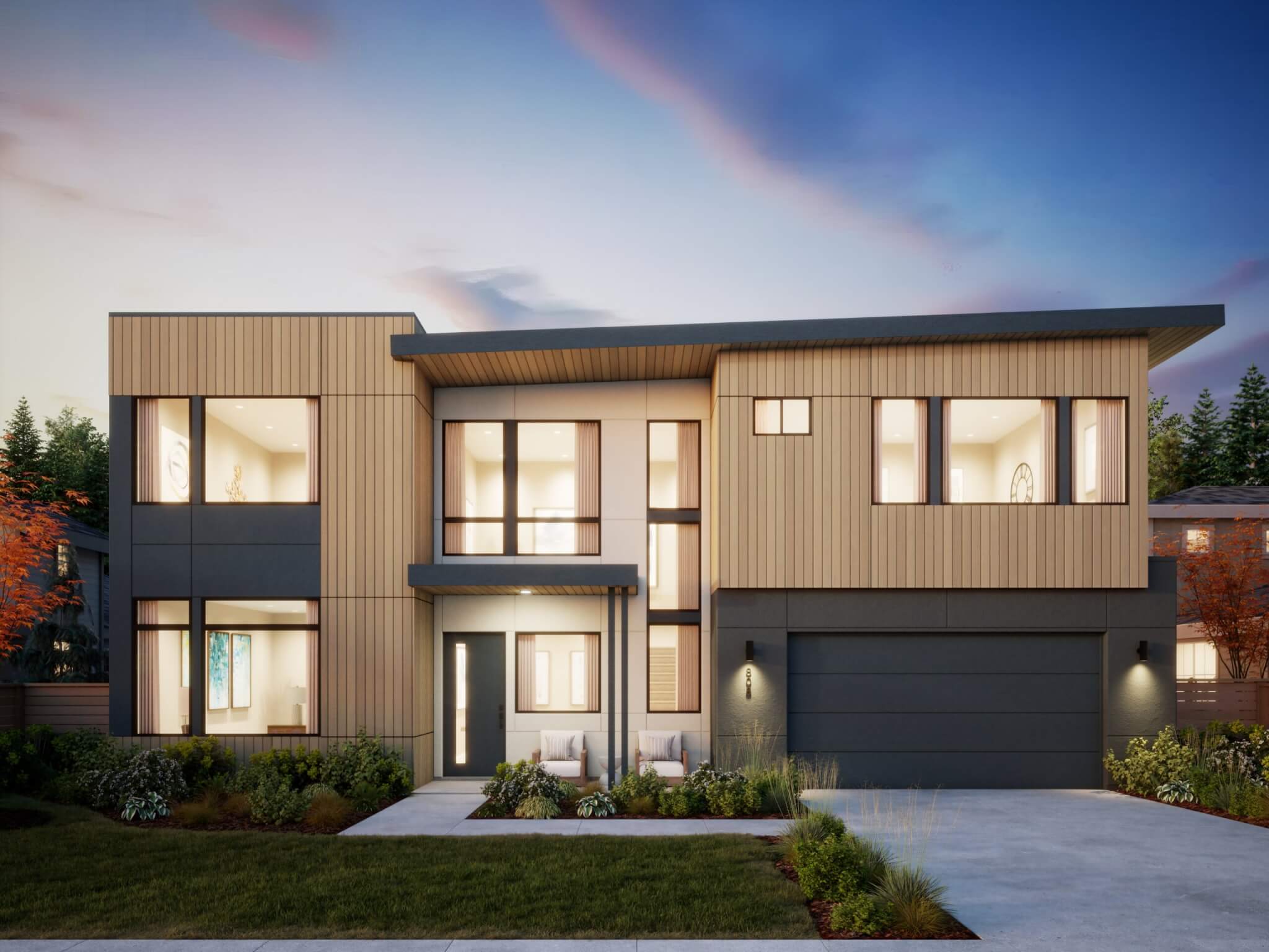 Thomas James Homes Pacific Northwest Alder floorplan with a Contemporary exterior style