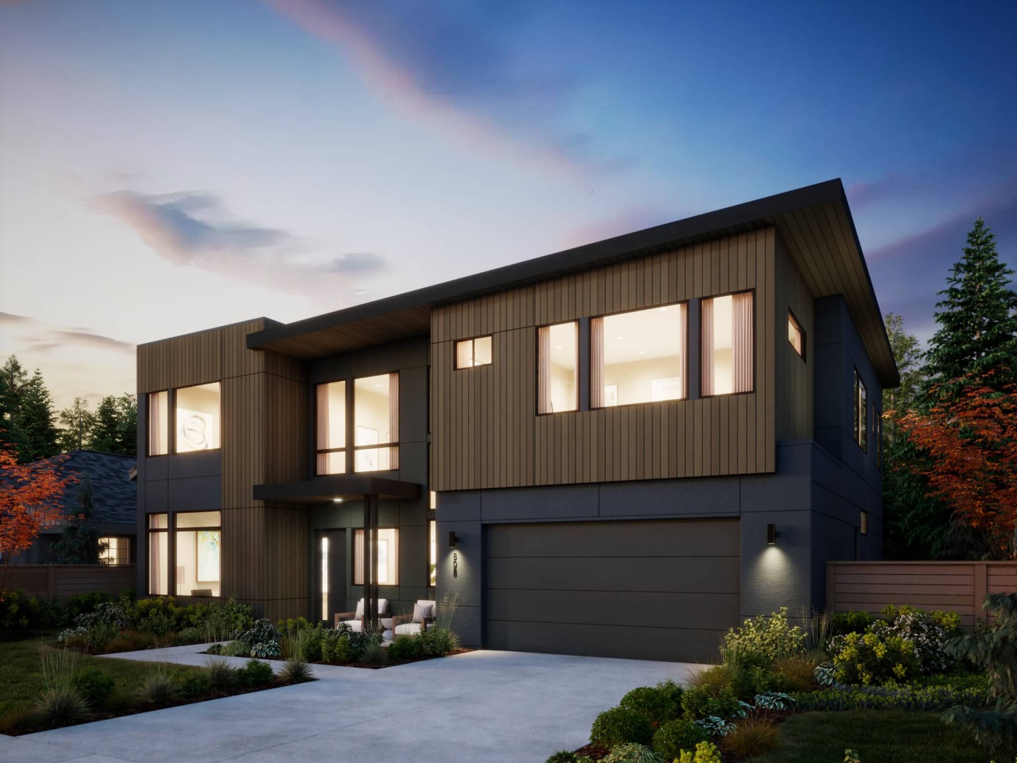 Thomas James Homes Pacific Northwest Alder floorplan with a Contemporary exterior style