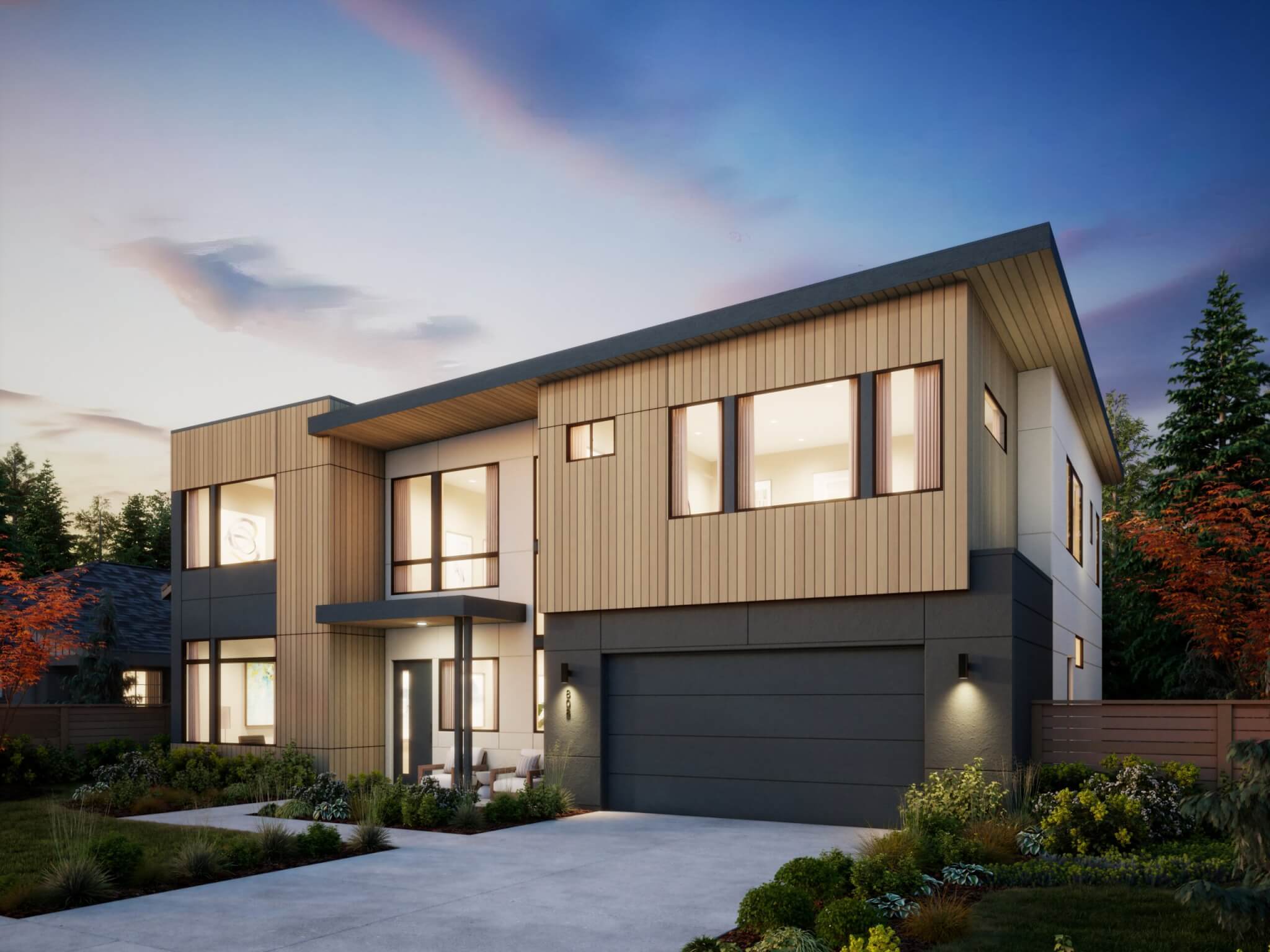 Thomas James Homes Pacific Northwest Alder floorplan with a Contemporary exterior style