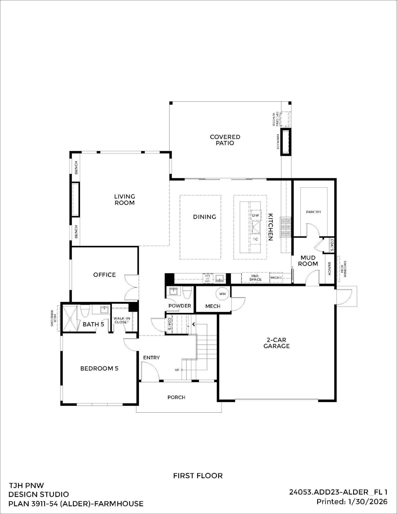 Thomas James Homes Pacific Northwest Alder floorplan