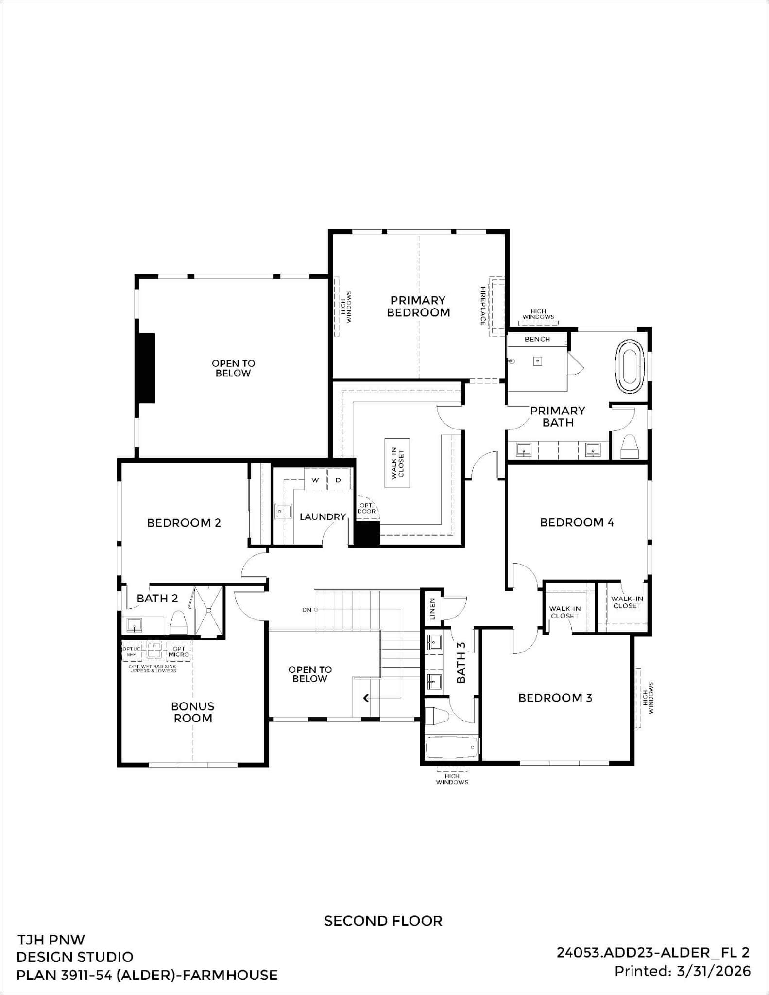 Thomas James Homes Pacific Northwest Alder floorplan