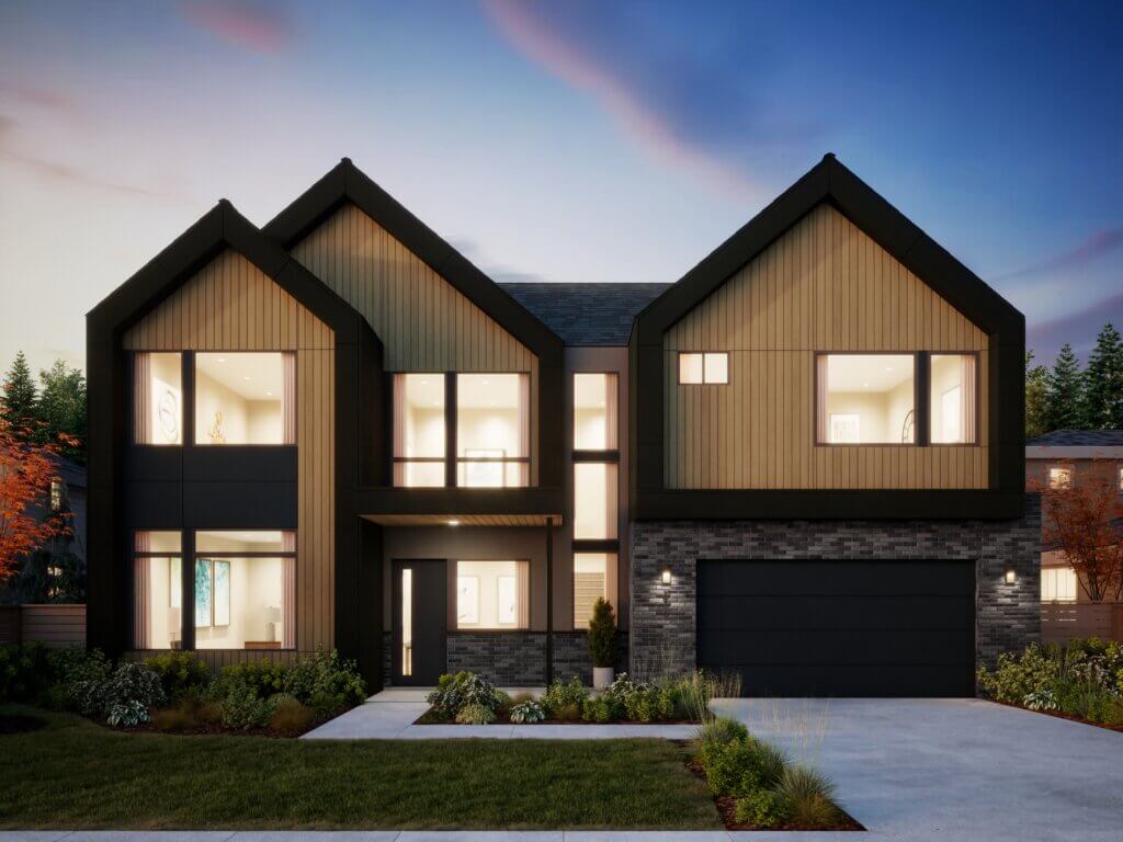 Thomas James Homes Pacific Northwest Alder floorplan with a Scandinavian exterior style