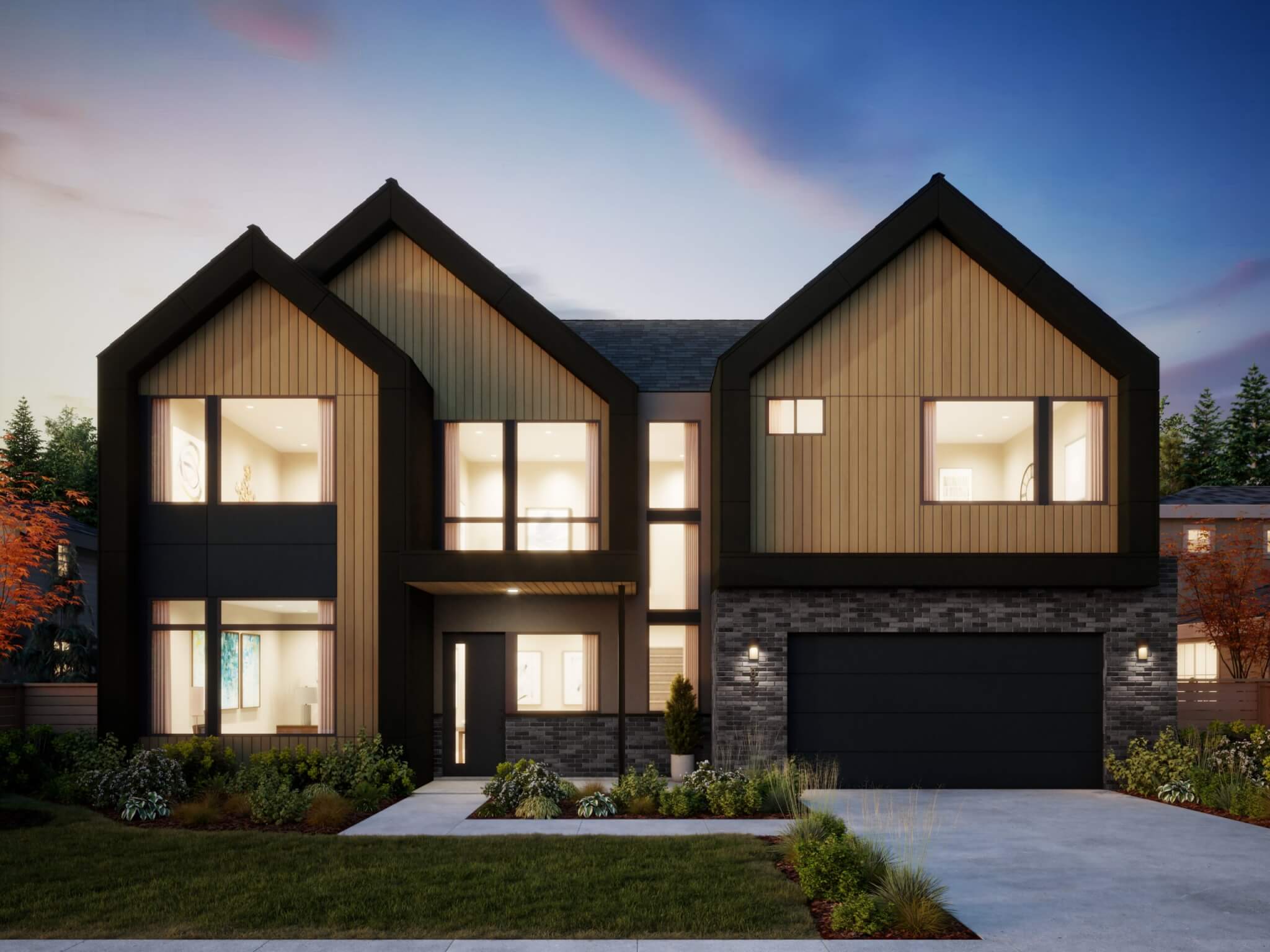Thomas James Homes Pacific Northwest Alder floorplan with a Scandinavian exterior style