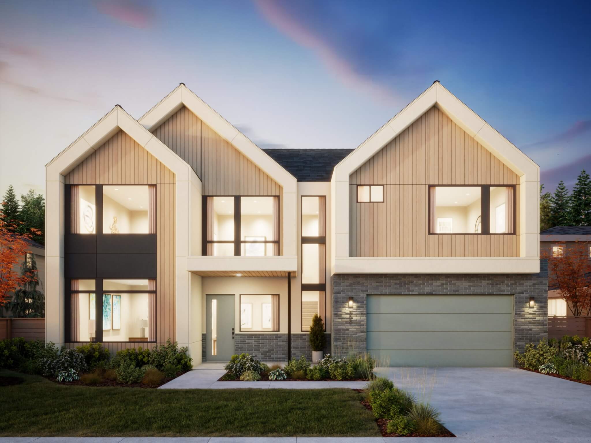 Thomas James Homes Pacific Northwest Alder floorplan with a Scandinavian exterior style