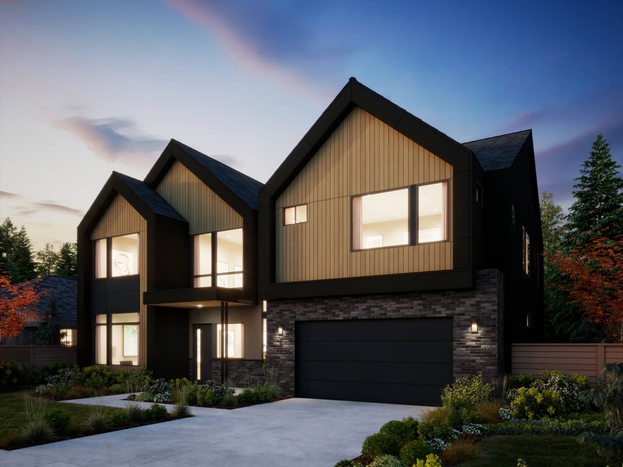 Thomas James Homes Pacific Northwest Alder floorplan with a Scandinavian exterior style