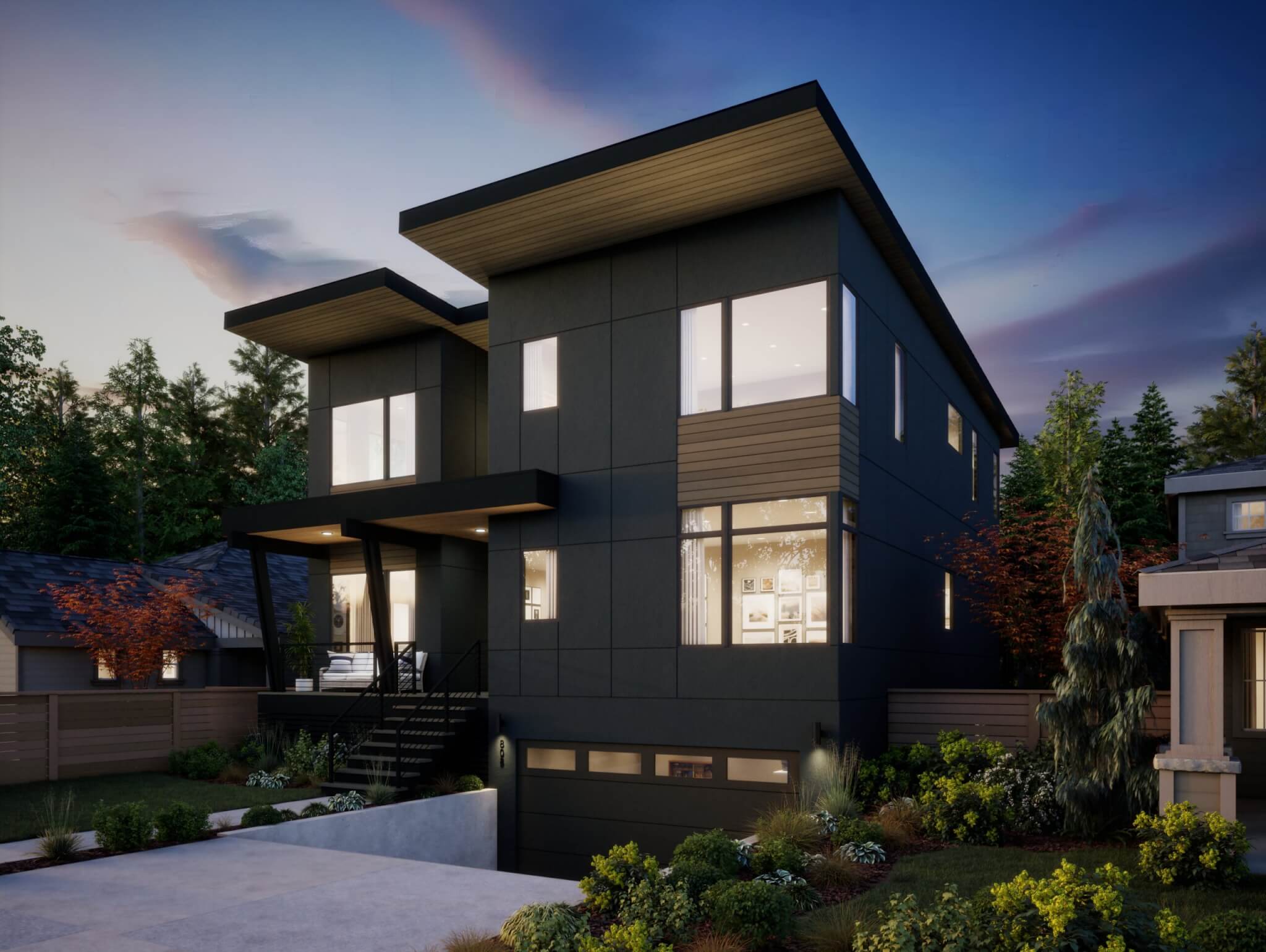 Thomas James Homes Pacific Northwest Alki floorplan with a Contemporary exterior style