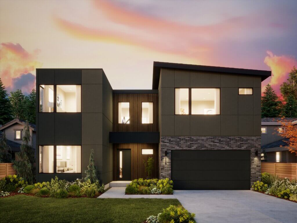 Thomas James Homes Pacific Northwest Bainbridge floorplan with a Contemporary exterior style