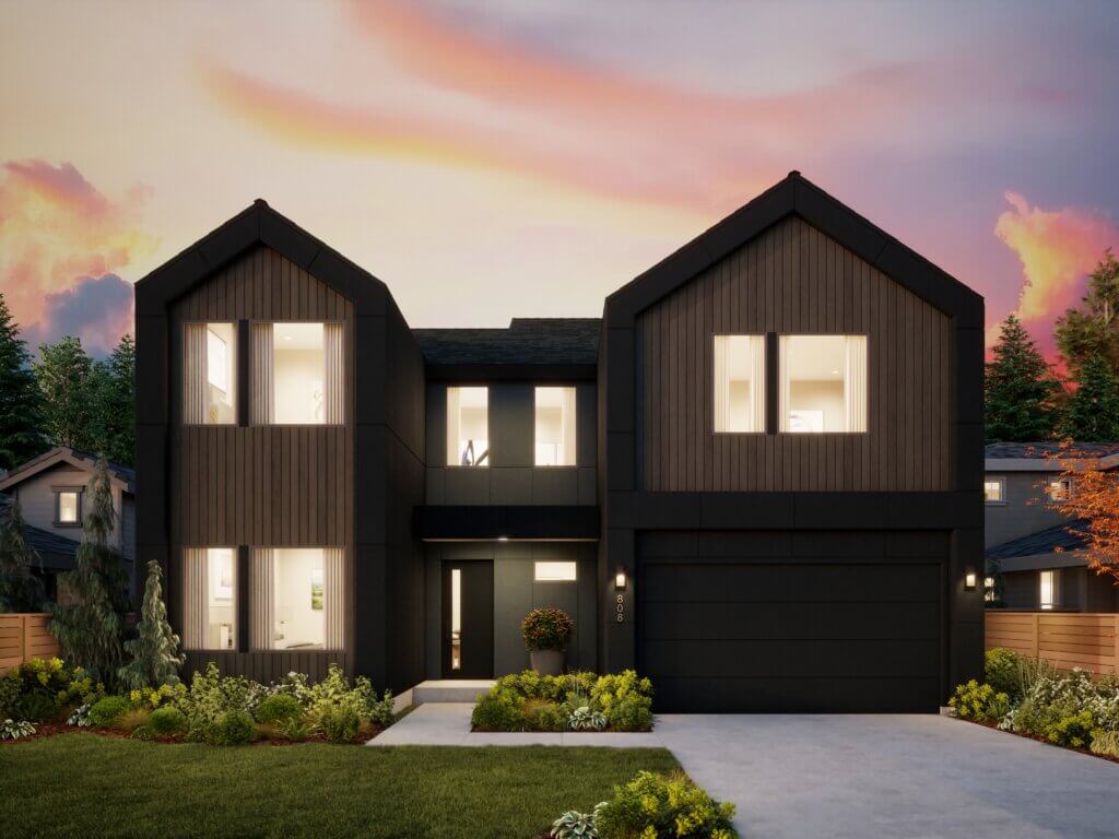 Thomas James Homes Pacific Northwest Bainbridge floorplan with a Scandinavian exterior style