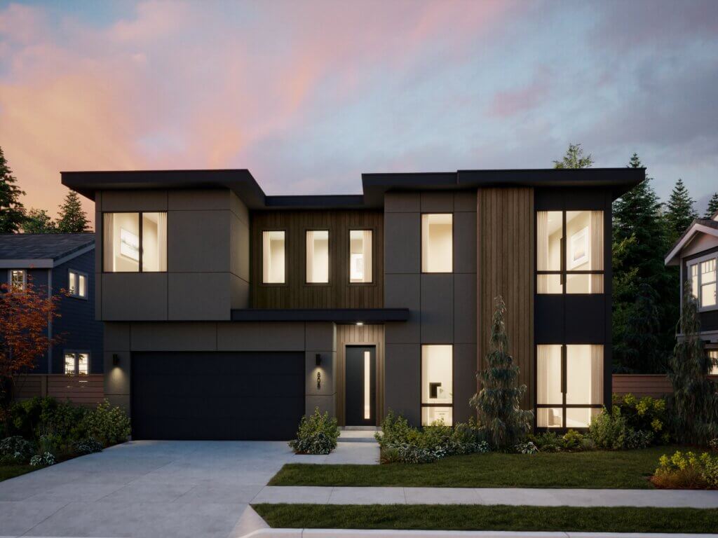 Thomas James Homes Pacific Northwest Magnolia floorplan with a Contemporary exterior style