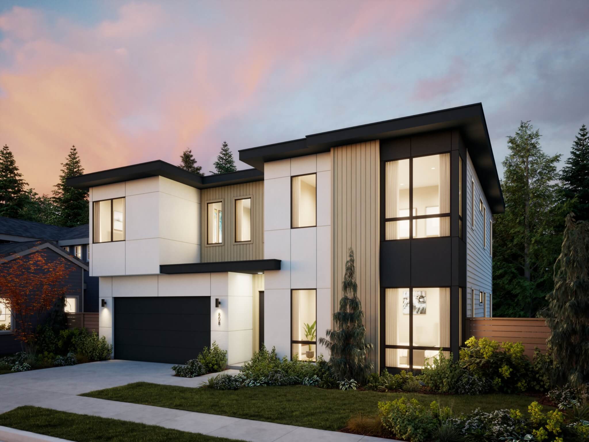Thomas James Homes Pacific Northwest Magnolia floorplan with a Contemporary exterior style