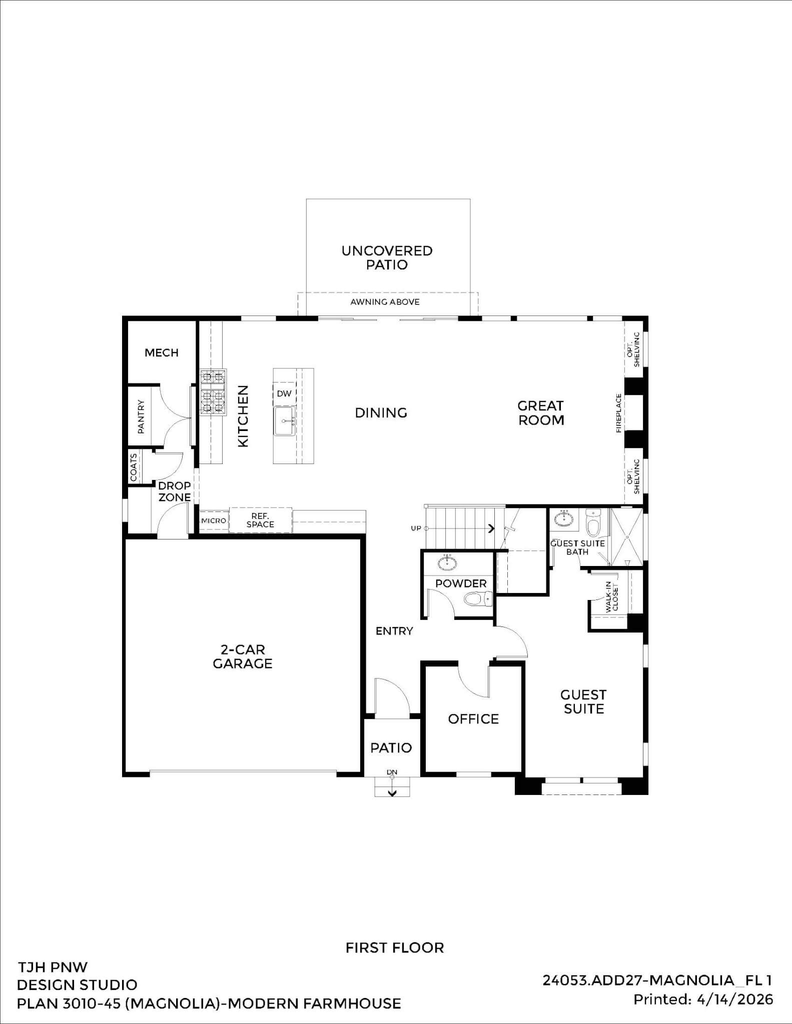 Thomas James Homes Pacific Northwest Magnolia floorplan