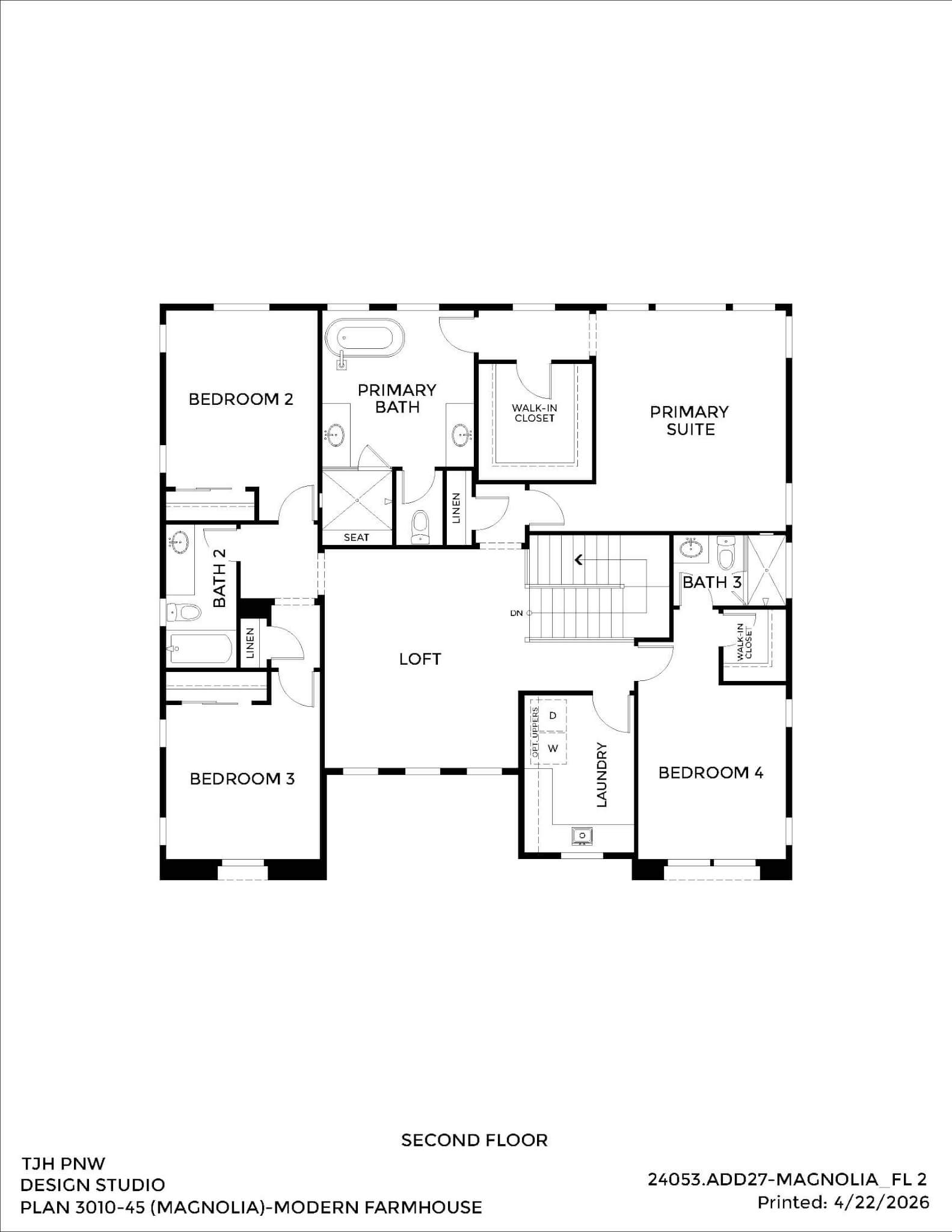 Thomas James Homes Pacific Northwest Magnolia floorplan