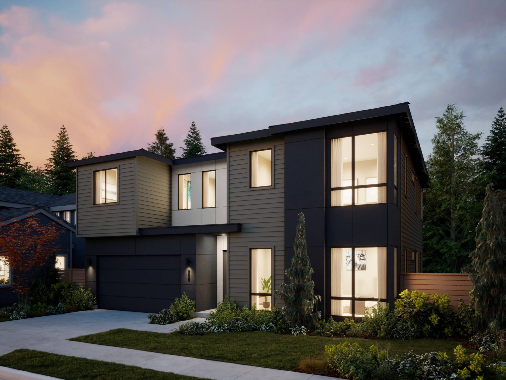 Thomas James Homes Pacific Northwest Magnolia floorplan with a Transitional exterior style