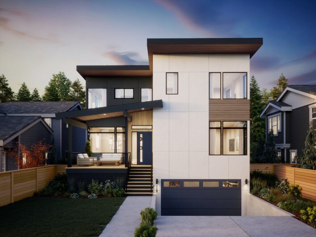 Thomas James Homes Pacific Northwest Mercer floorplan with a Contemporary exterior style