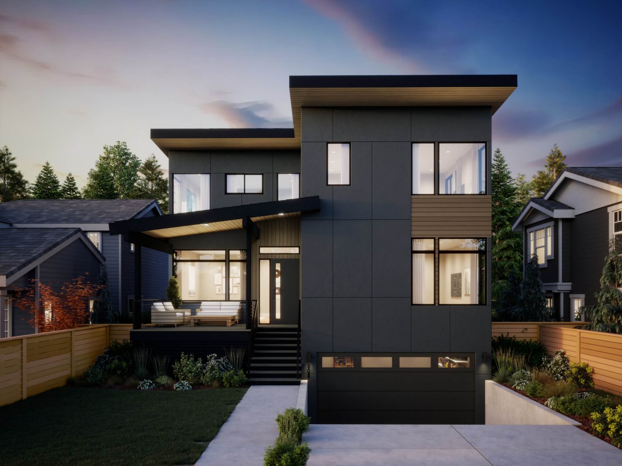 Thomas James Homes Pacific Northwest Mercer floorplan with a Contemporary exterior style