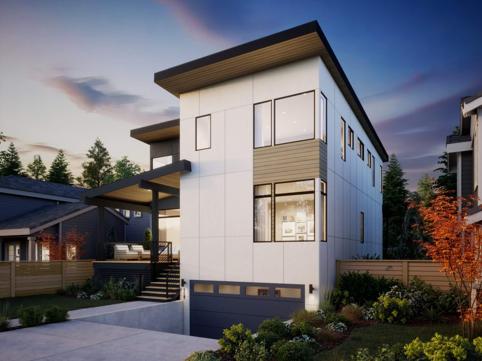 Thomas James Homes Pacific Northwest Mercer floorplan with a Contemporary exterior style