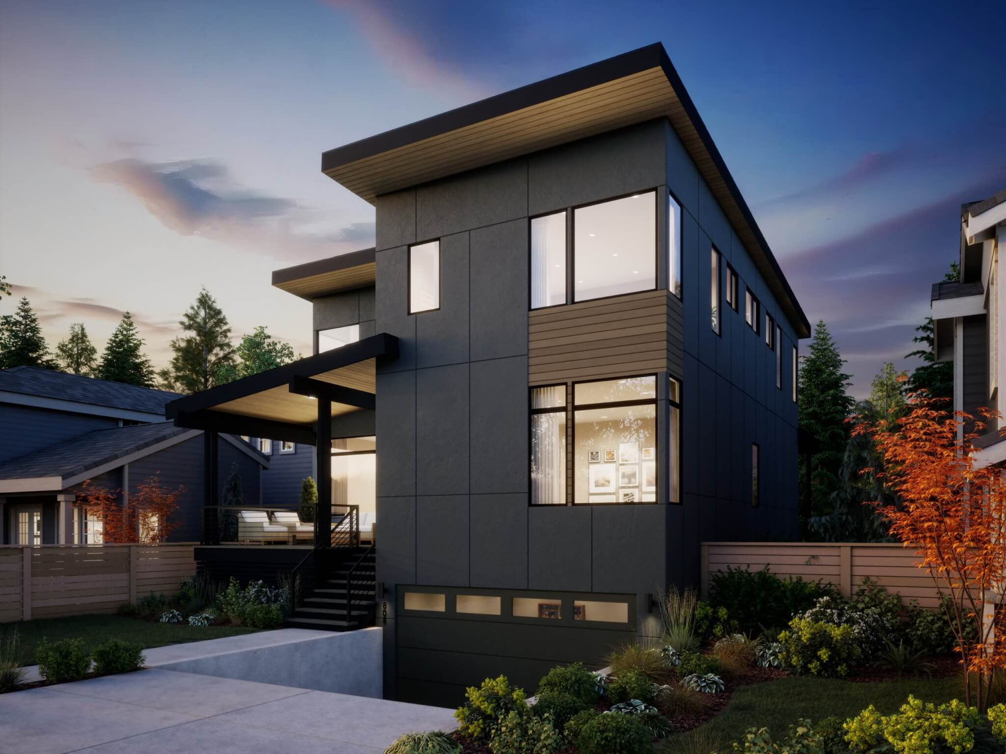 Thomas James Homes Pacific Northwest Mercer floorplan with a Contemporary exterior style