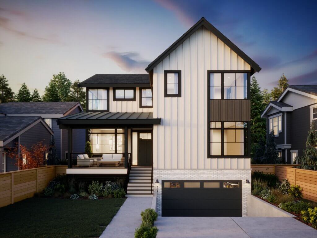 Thomas James Homes Pacific Northwest Mercer floorplan with a Farmhouse exterior style