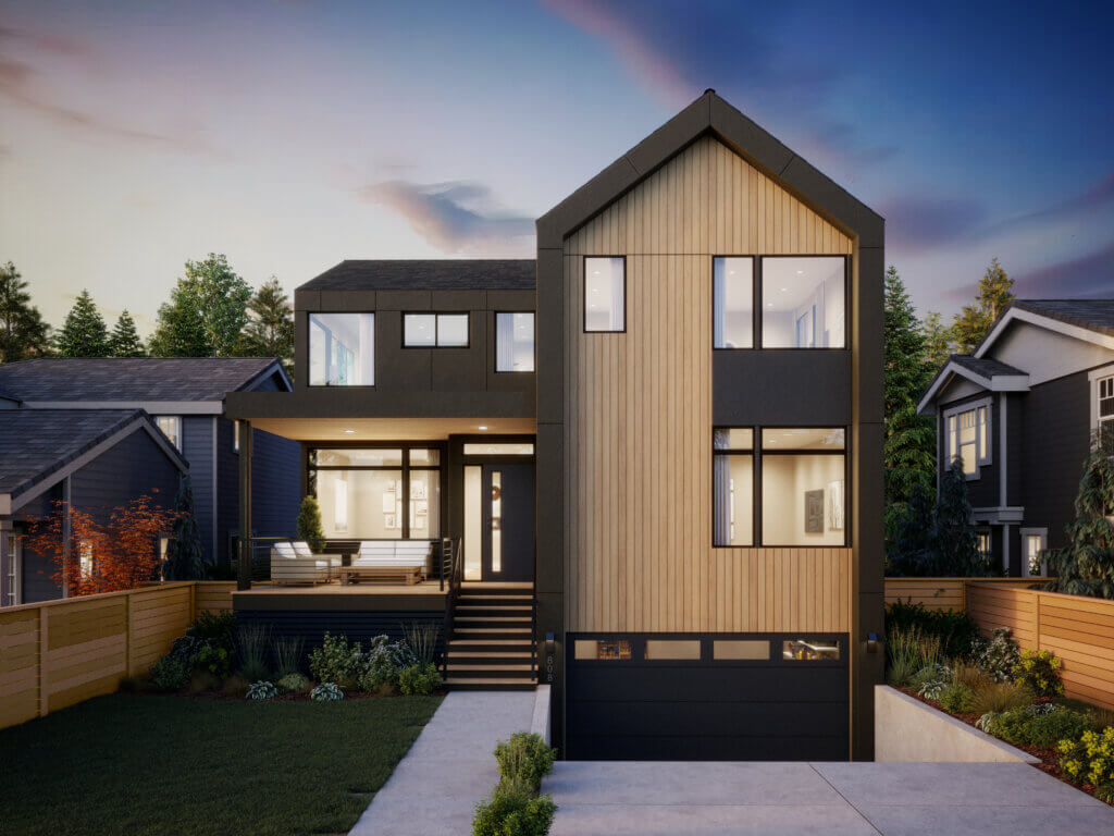 Thomas James Homes Pacific Northwest Mercer floorplan with a Scandinavian exterior style