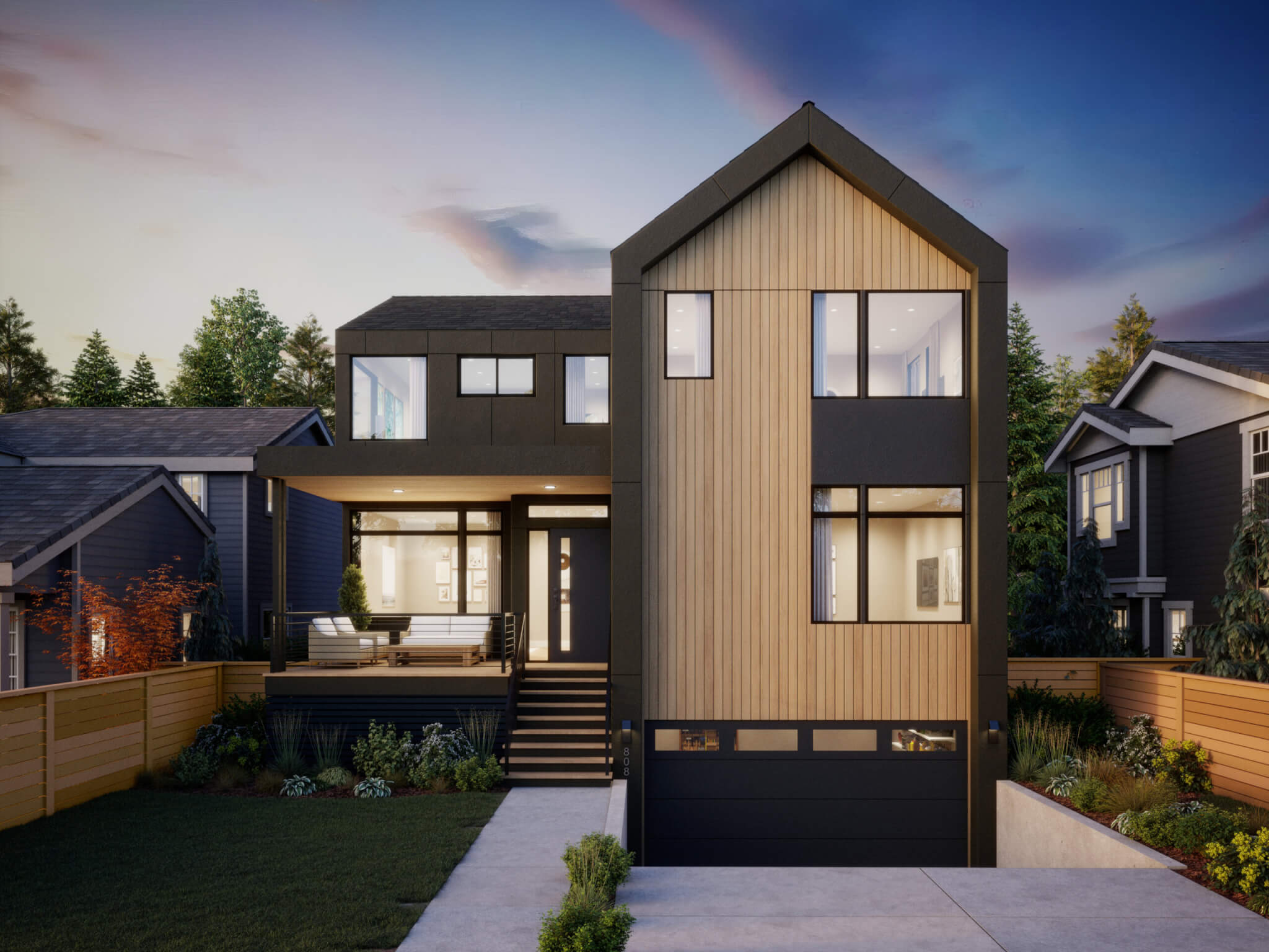 Thomas James Homes Pacific Northwest Mercer floorplan with a Scandinavian exterior style