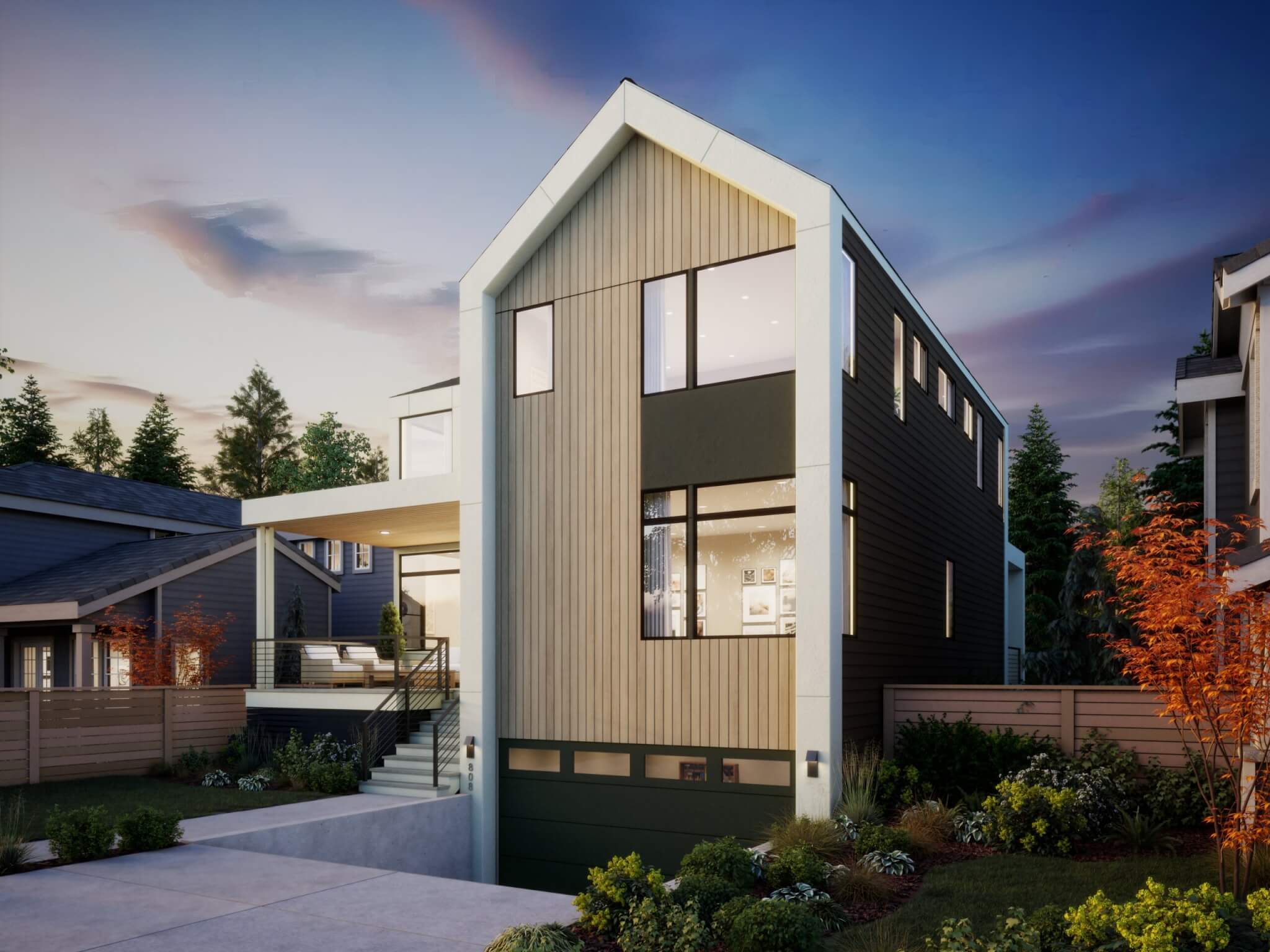 Thomas James Homes Pacific Northwest Mercer floorplan with a Scandinavian exterior style