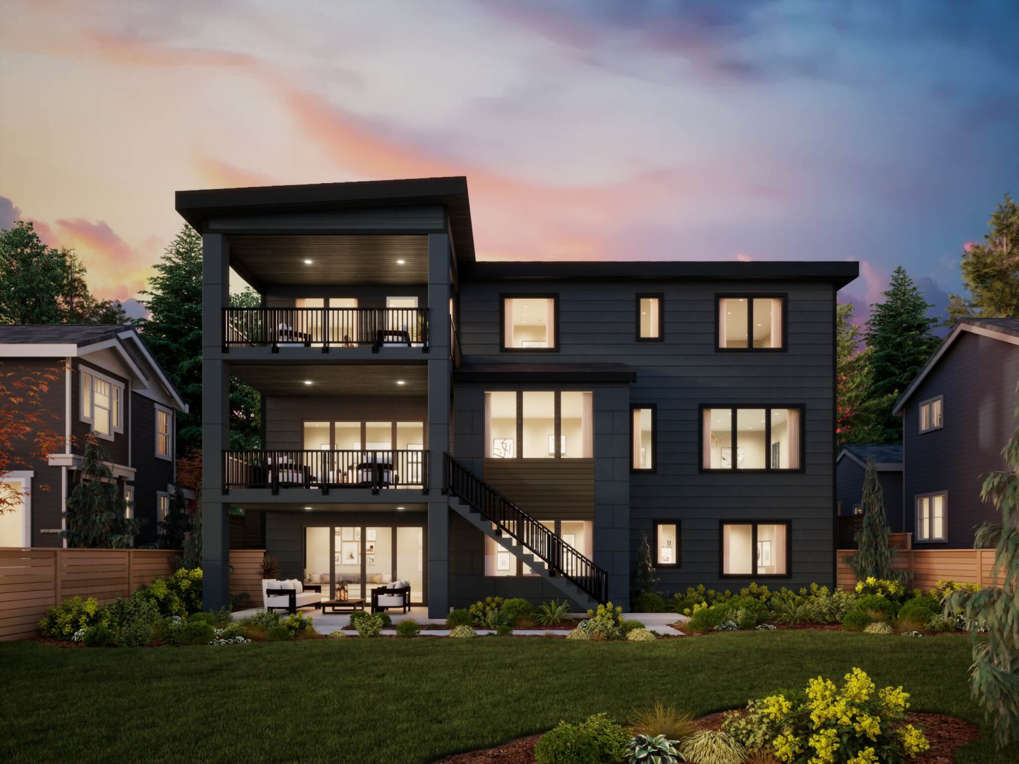 Thomas James Homes Pacific Northwest Sawyer floorplan with a Contemporary exterior style