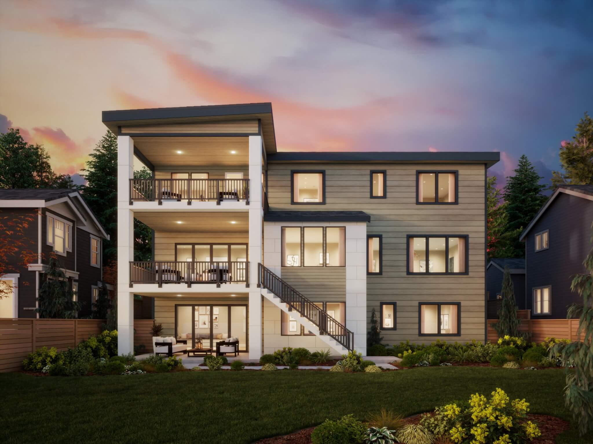Thomas James Homes Pacific Northwest Sawyer floorplan with a Contemporary exterior style