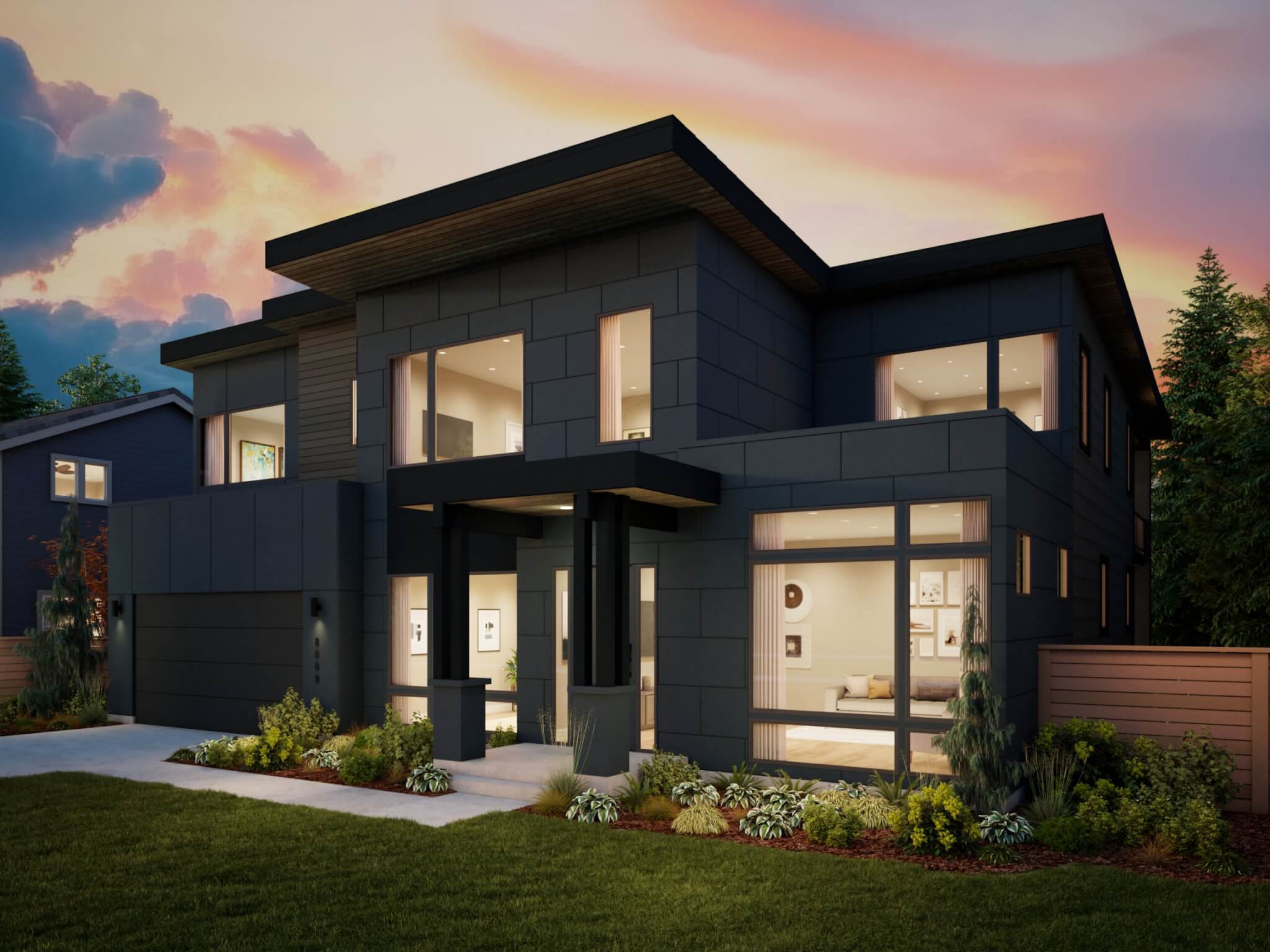Thomas James Homes Pacific Northwest Sawyer floorplan with a Contemporary exterior style