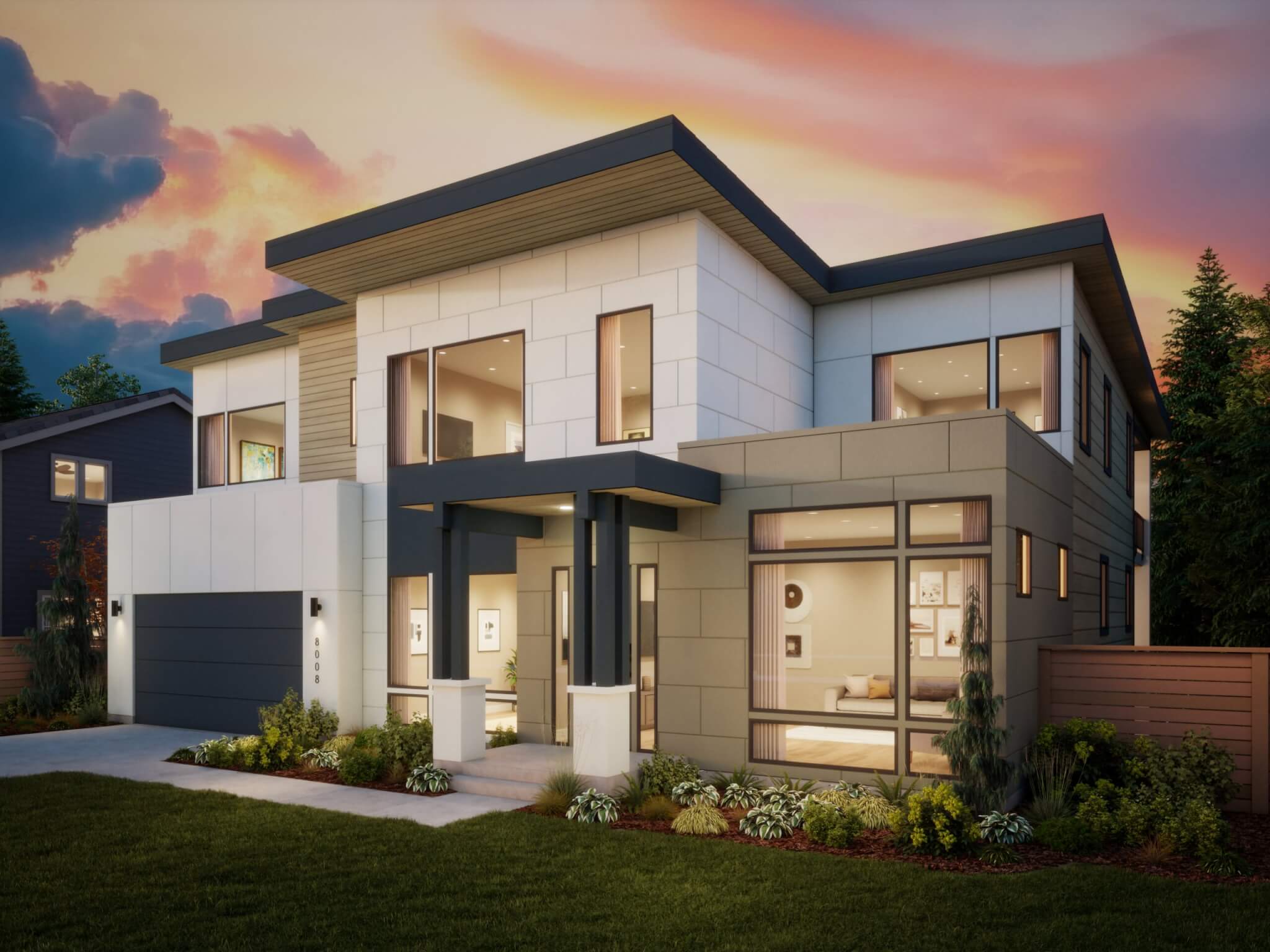 Thomas James Homes Pacific Northwest Sawyer floorplan with a Contemporary exterior style