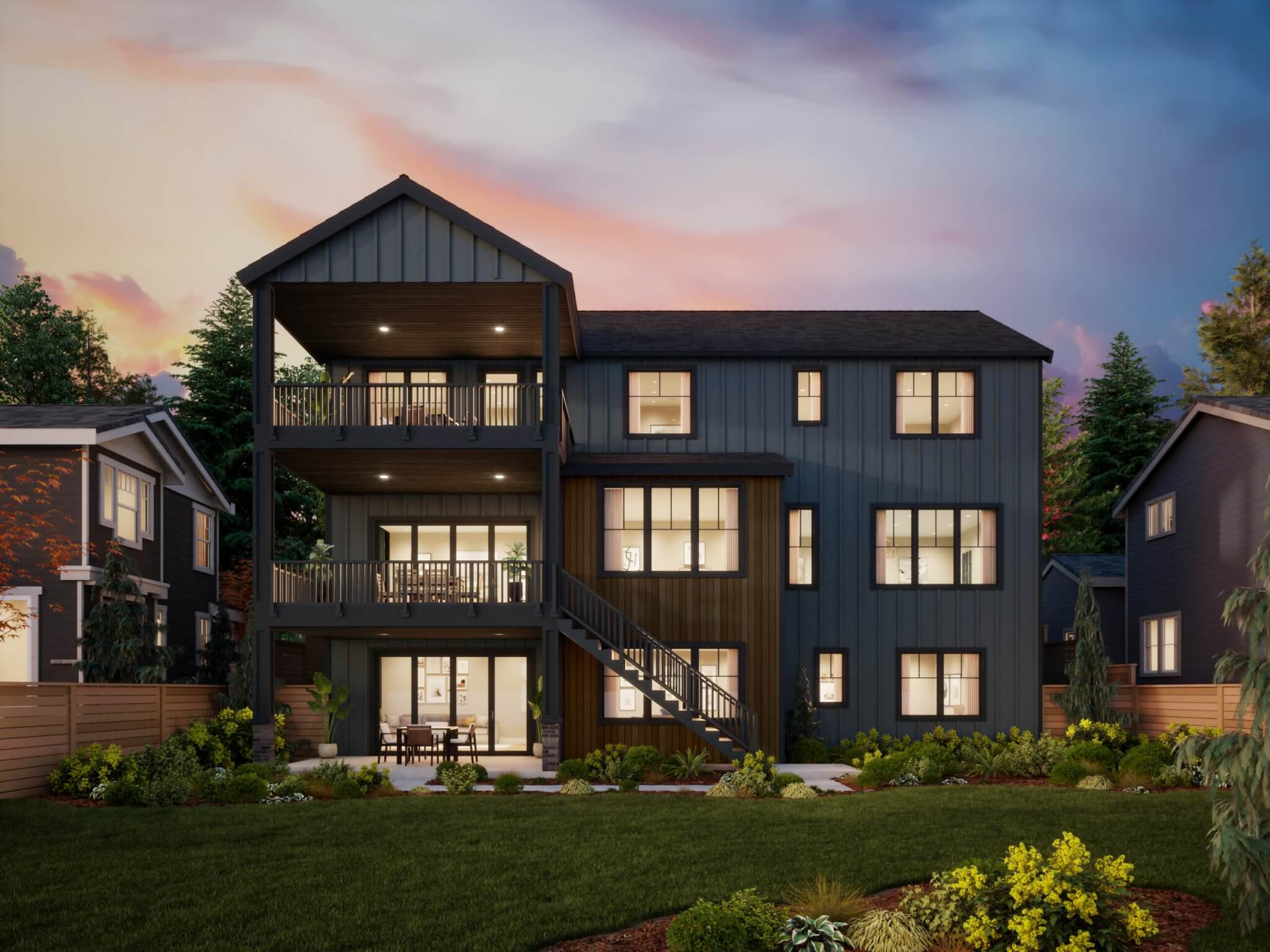 Thomas James Homes Pacific Northwest Sawyer floorplan with a Modern Farmhouse exterior style