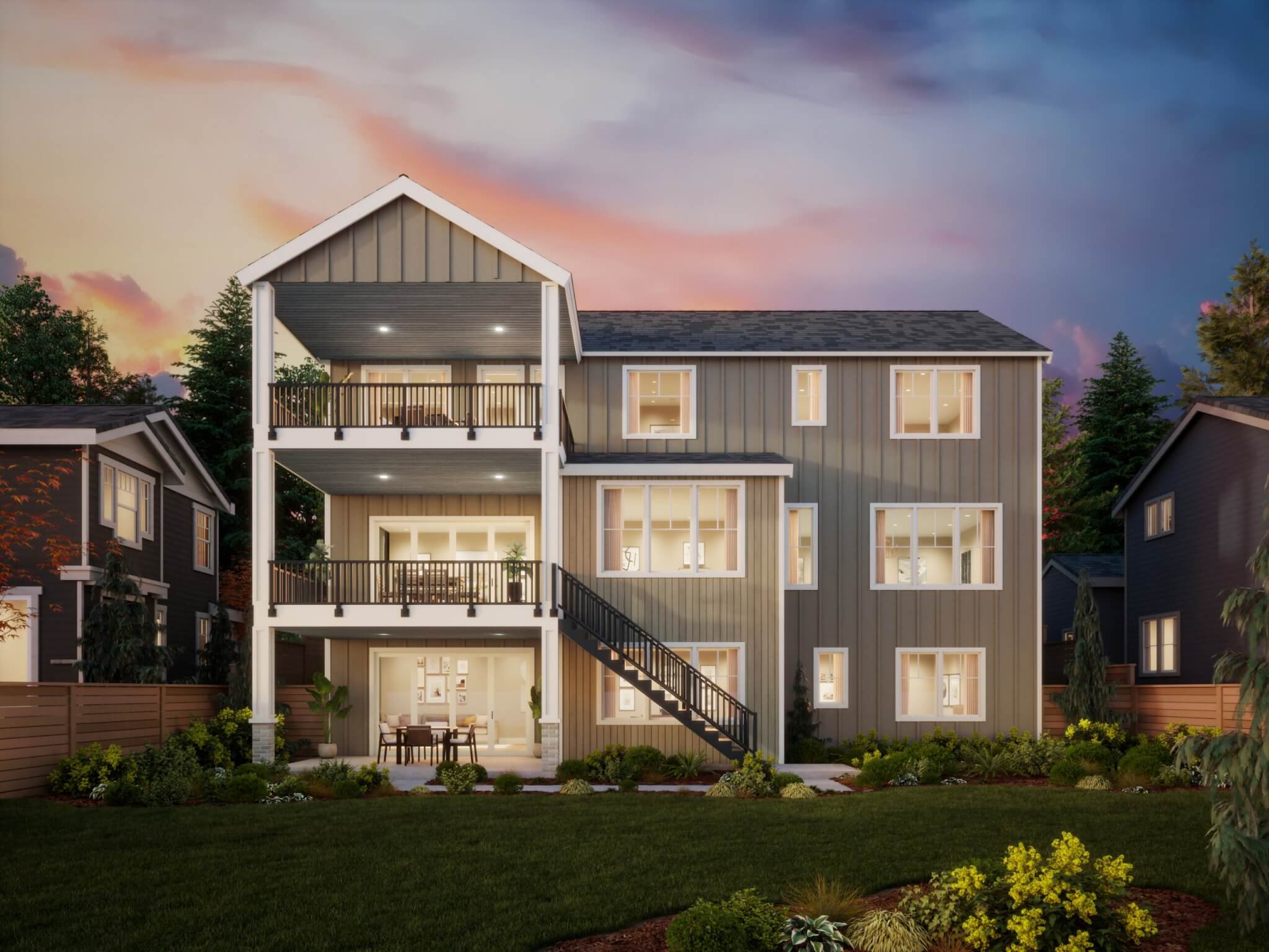Thomas James Homes Pacific Northwest Sawyer floorplan with a Modern Farmhouse exterior style