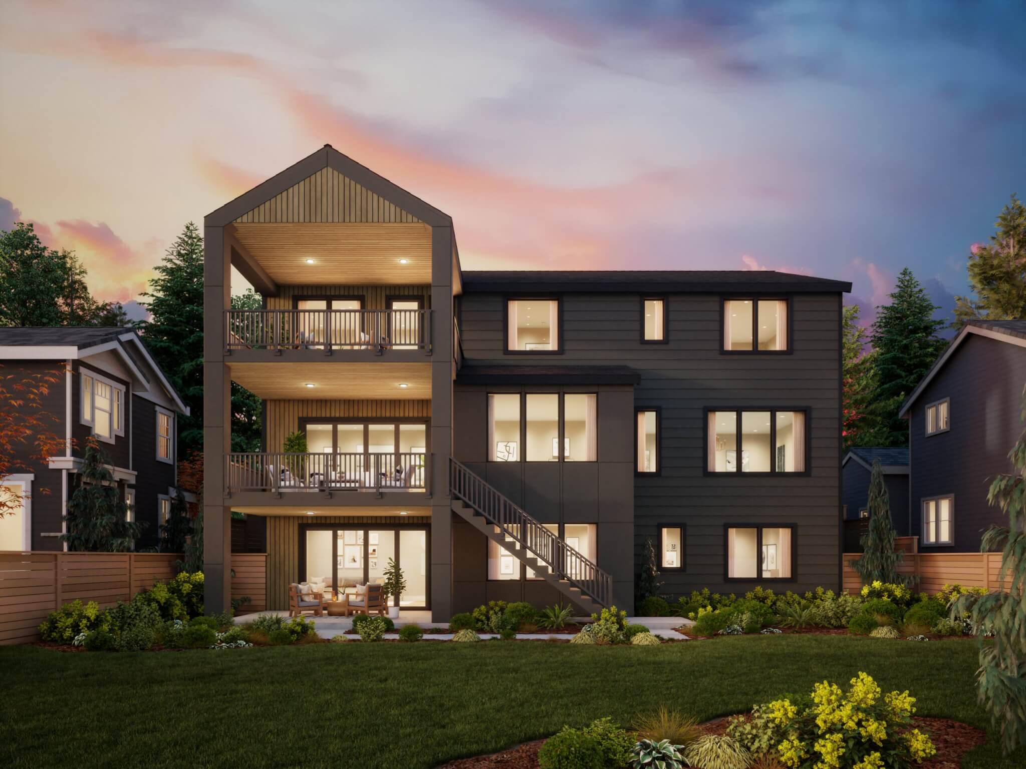 Thomas James Homes Pacific Northwest Sawyer floorplan with a Scandinavian exterior style