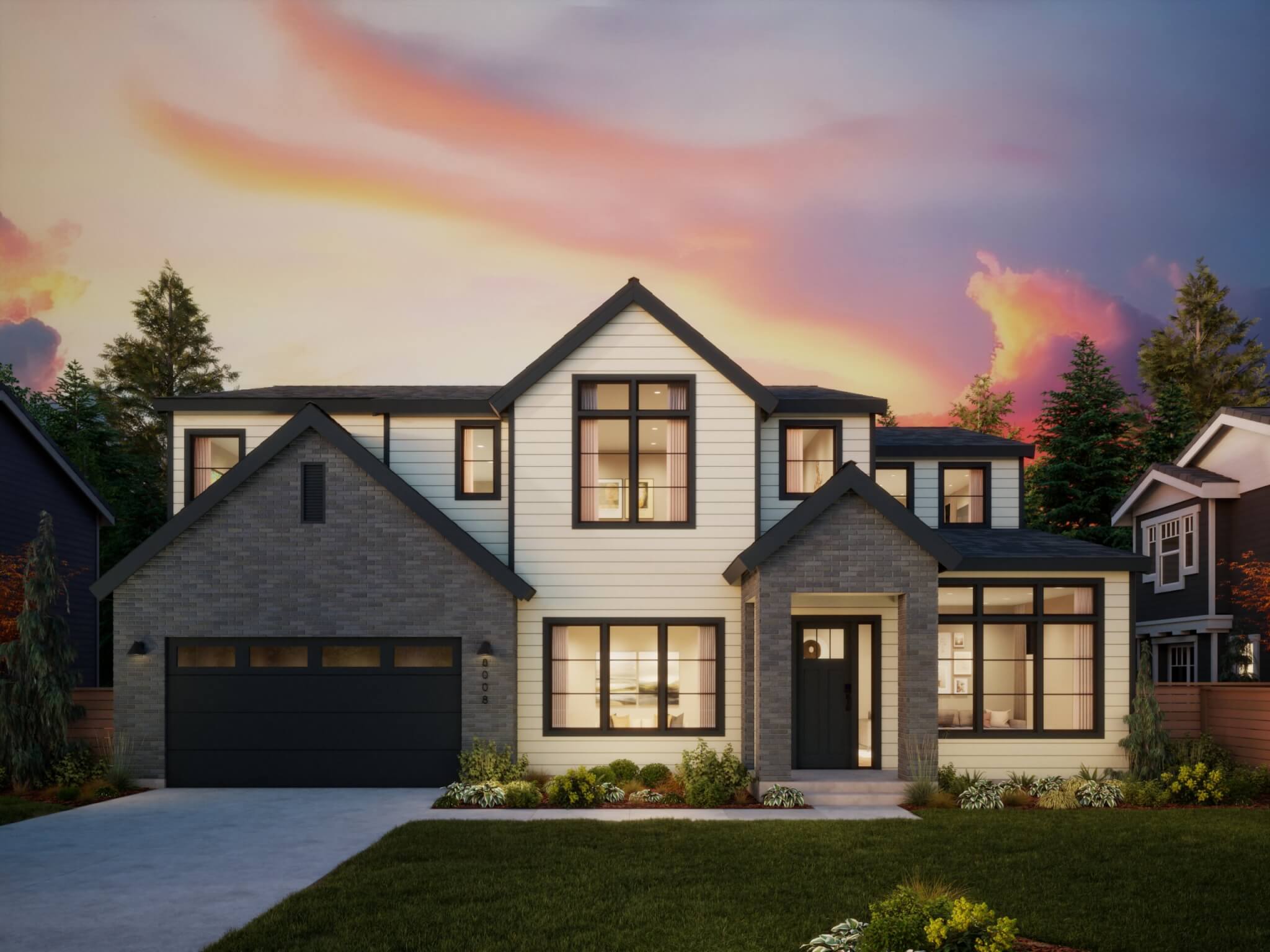 Thomas James Homes Pacific Northwest Sawyer floorplan with a Transitional exterior style