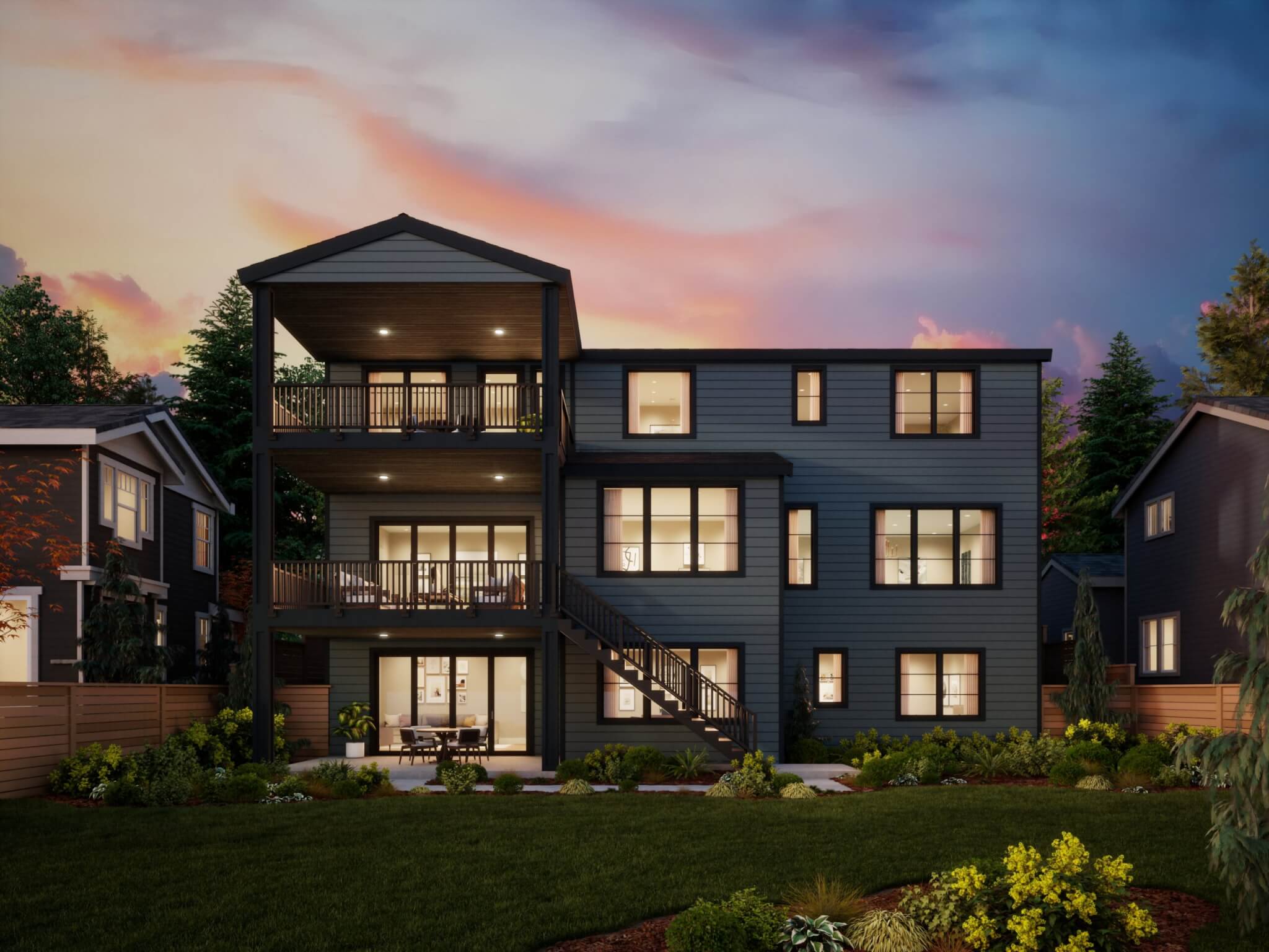 Thomas James Homes Pacific Northwest Sawyer floorplan with a Transitional exterior style