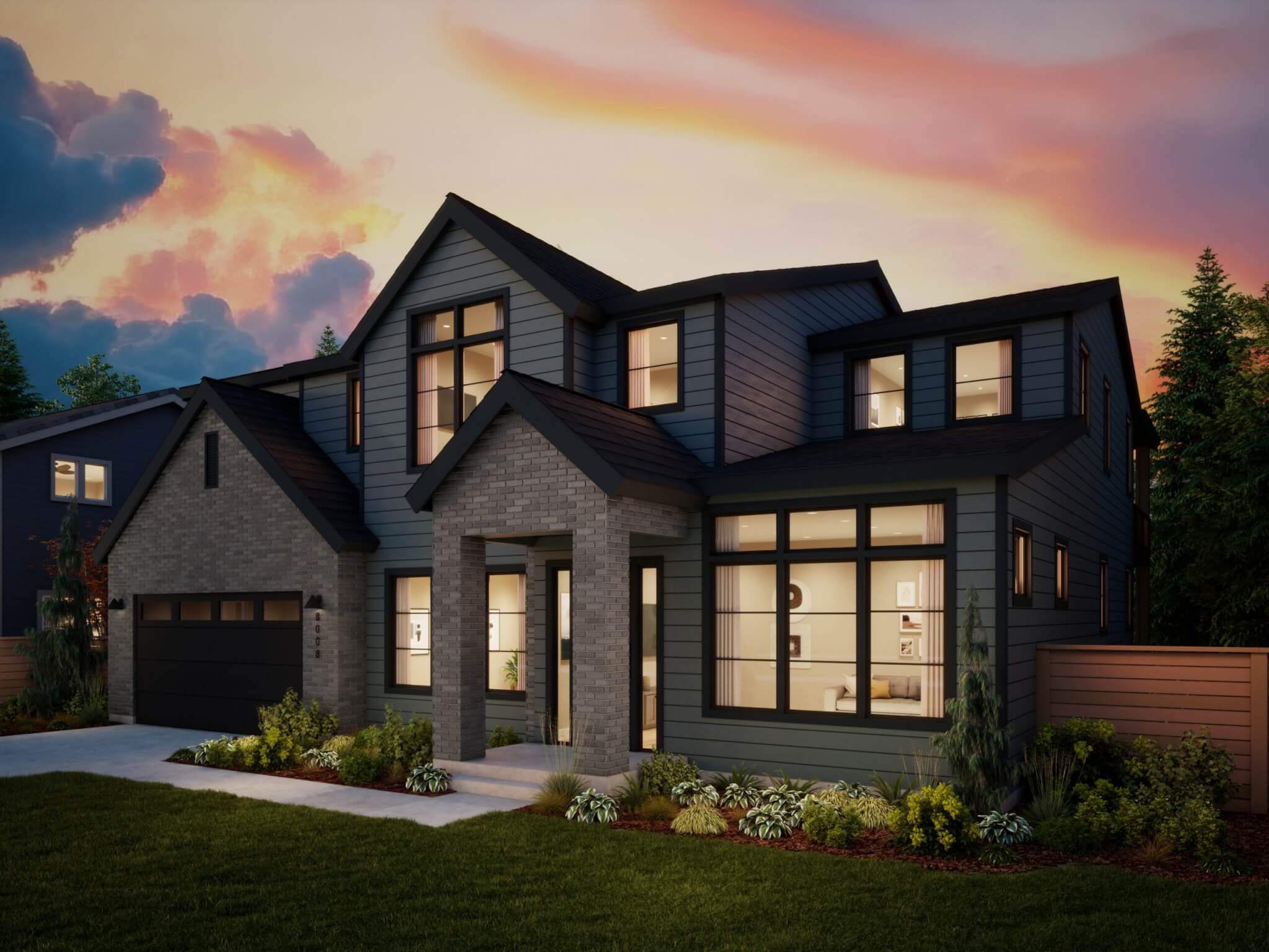 Thomas James Homes Pacific Northwest Sawyer floorplan with a Transitional exterior style