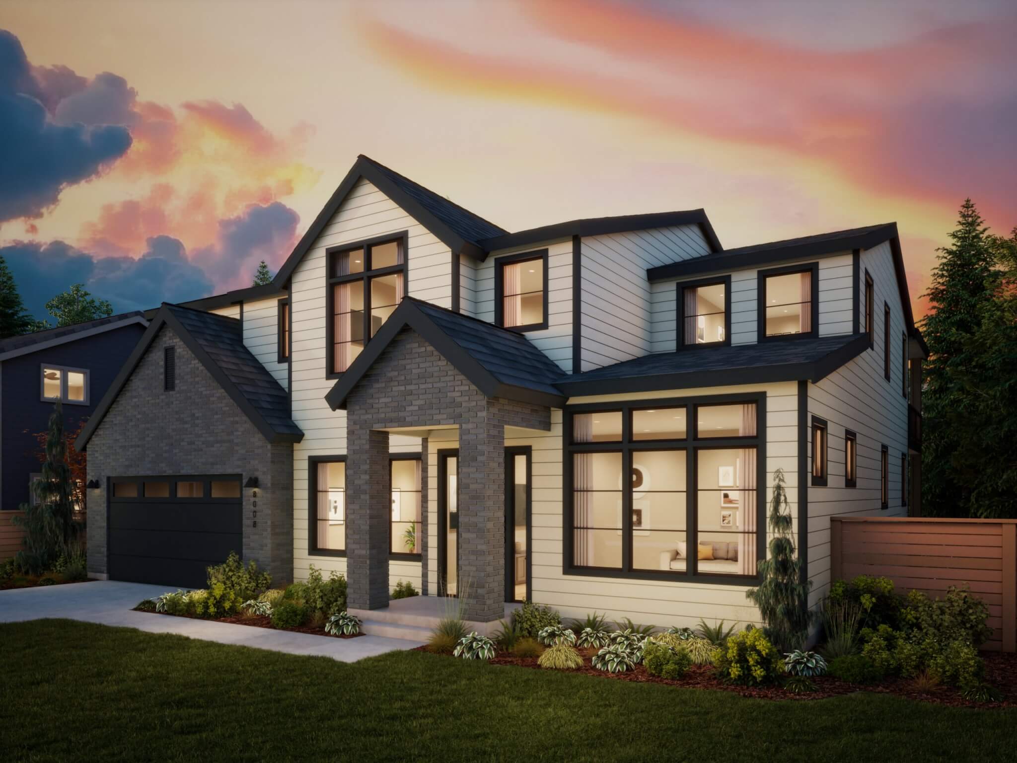 Thomas James Homes Pacific Northwest Sawyer floorplan with a Transitional exterior style