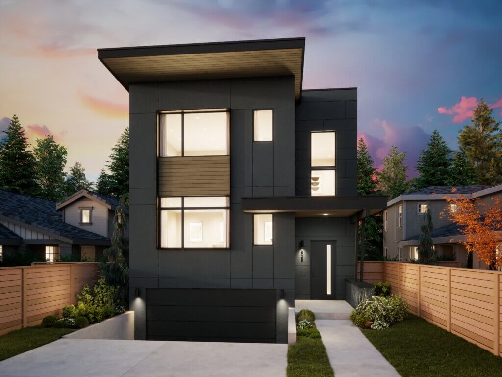 Thomas James Homes Pacific Northwest Skyline floorplan with a Contemporary exterior style