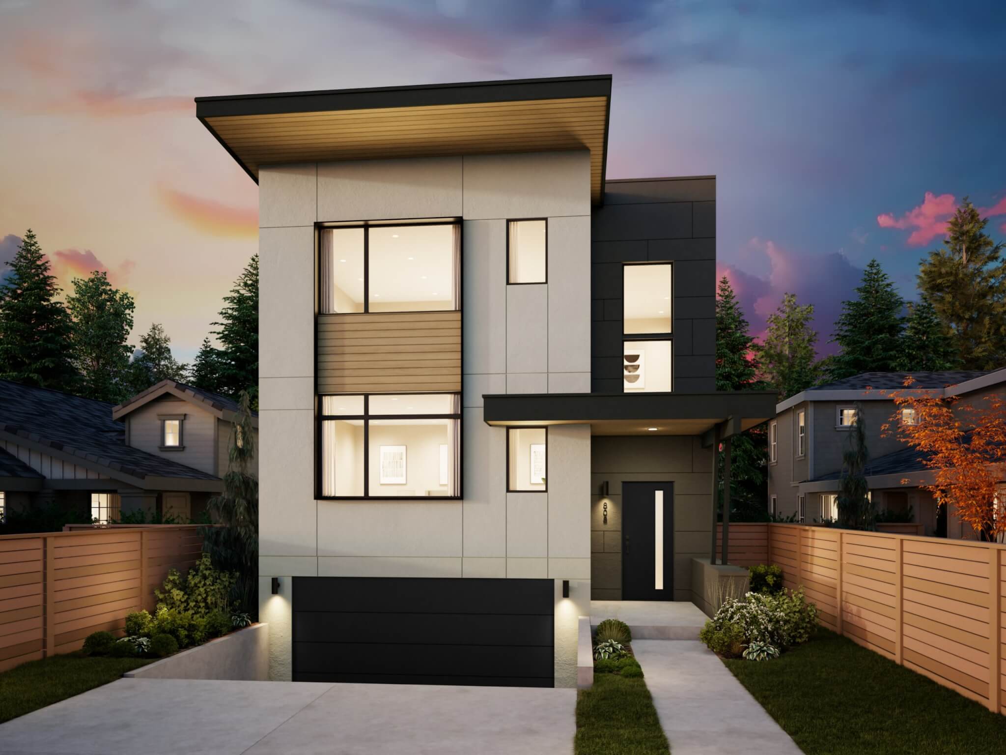 Thomas James Homes Pacific Northwest Skyline floorplan with a Contemporary exterior style