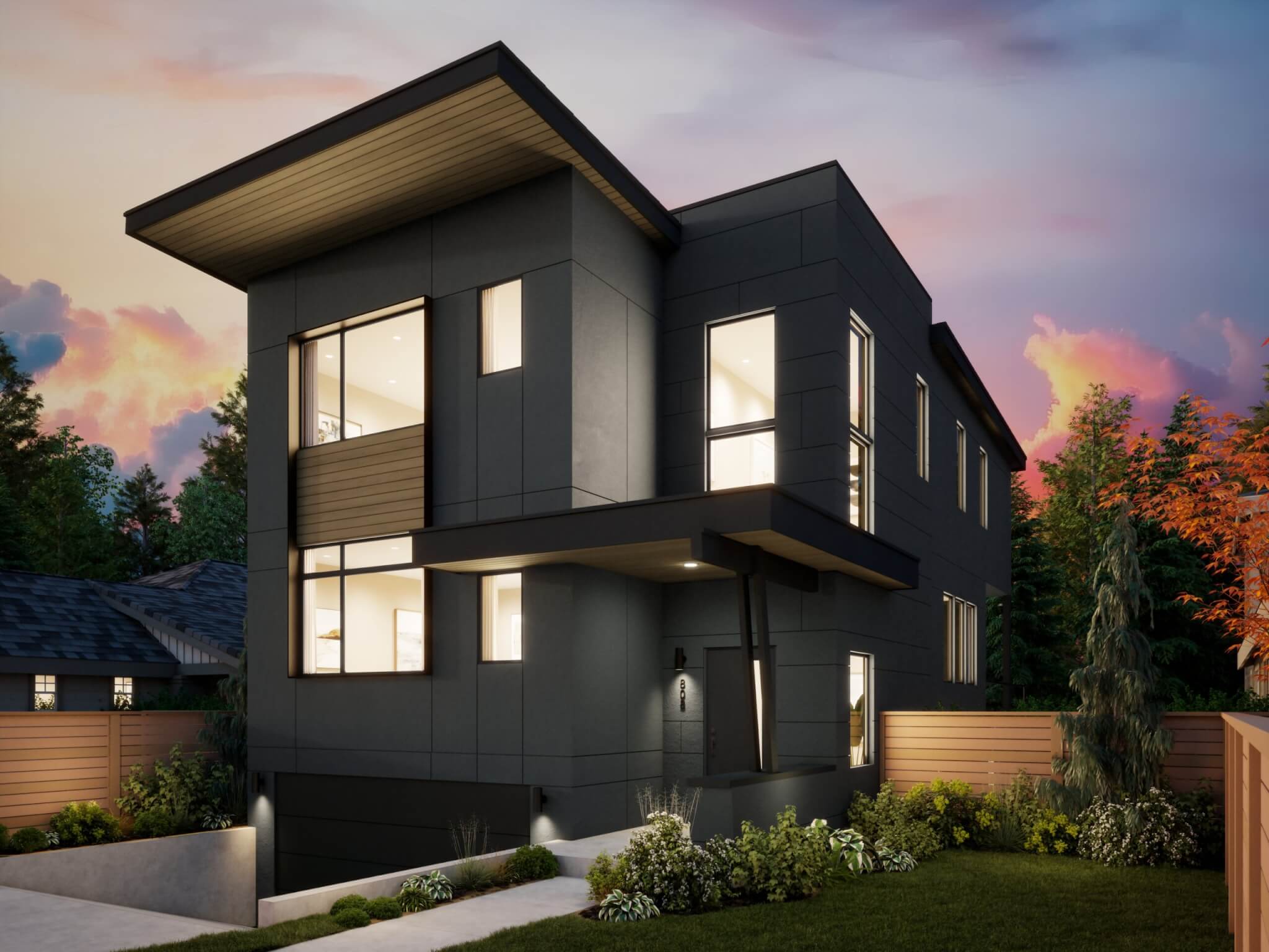 Thomas James Homes Pacific Northwest Skyline floorplan with a Contemporary exterior style