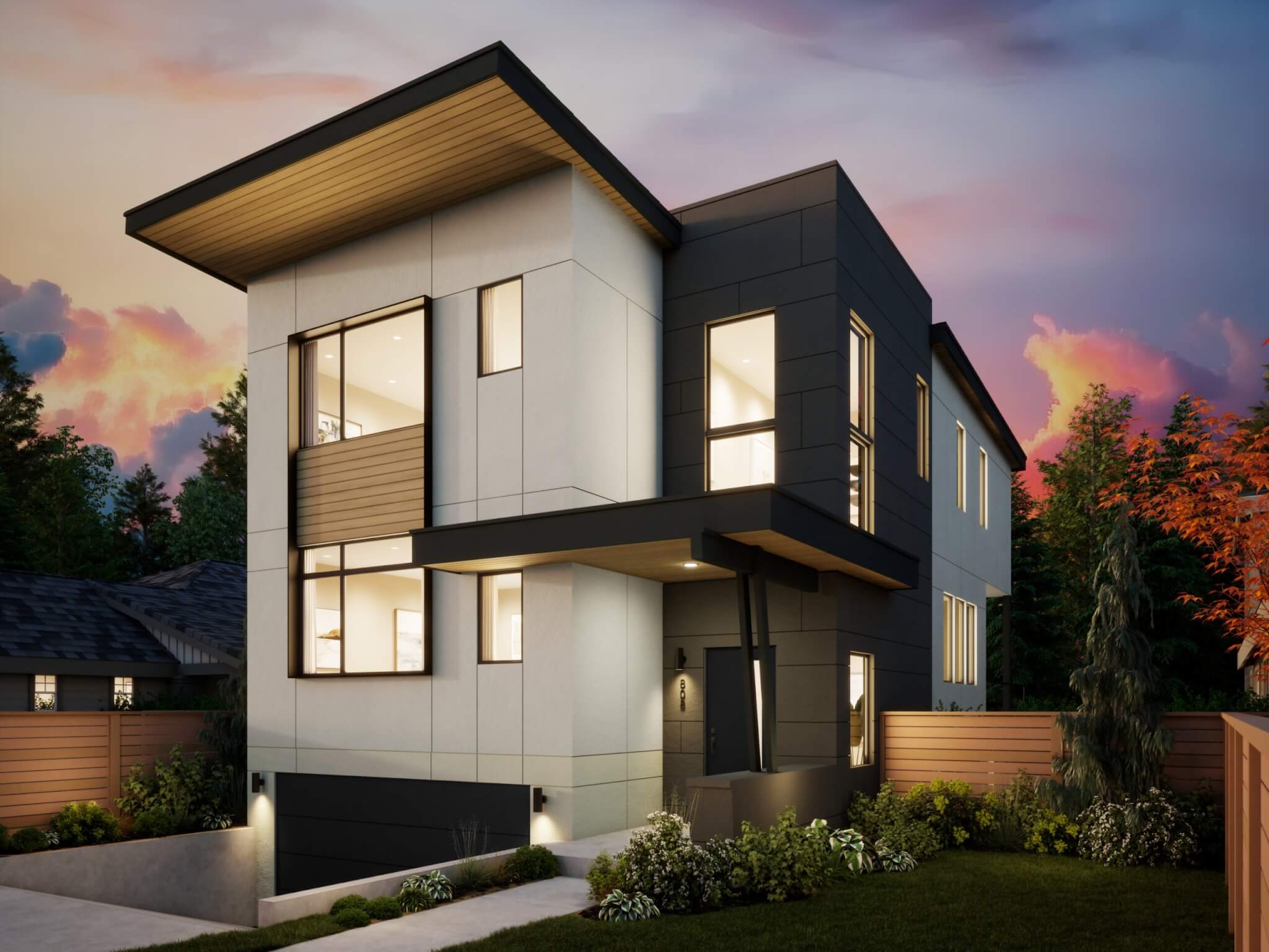 Thomas James Homes Pacific Northwest Skyline floorplan with a Contemporary exterior style