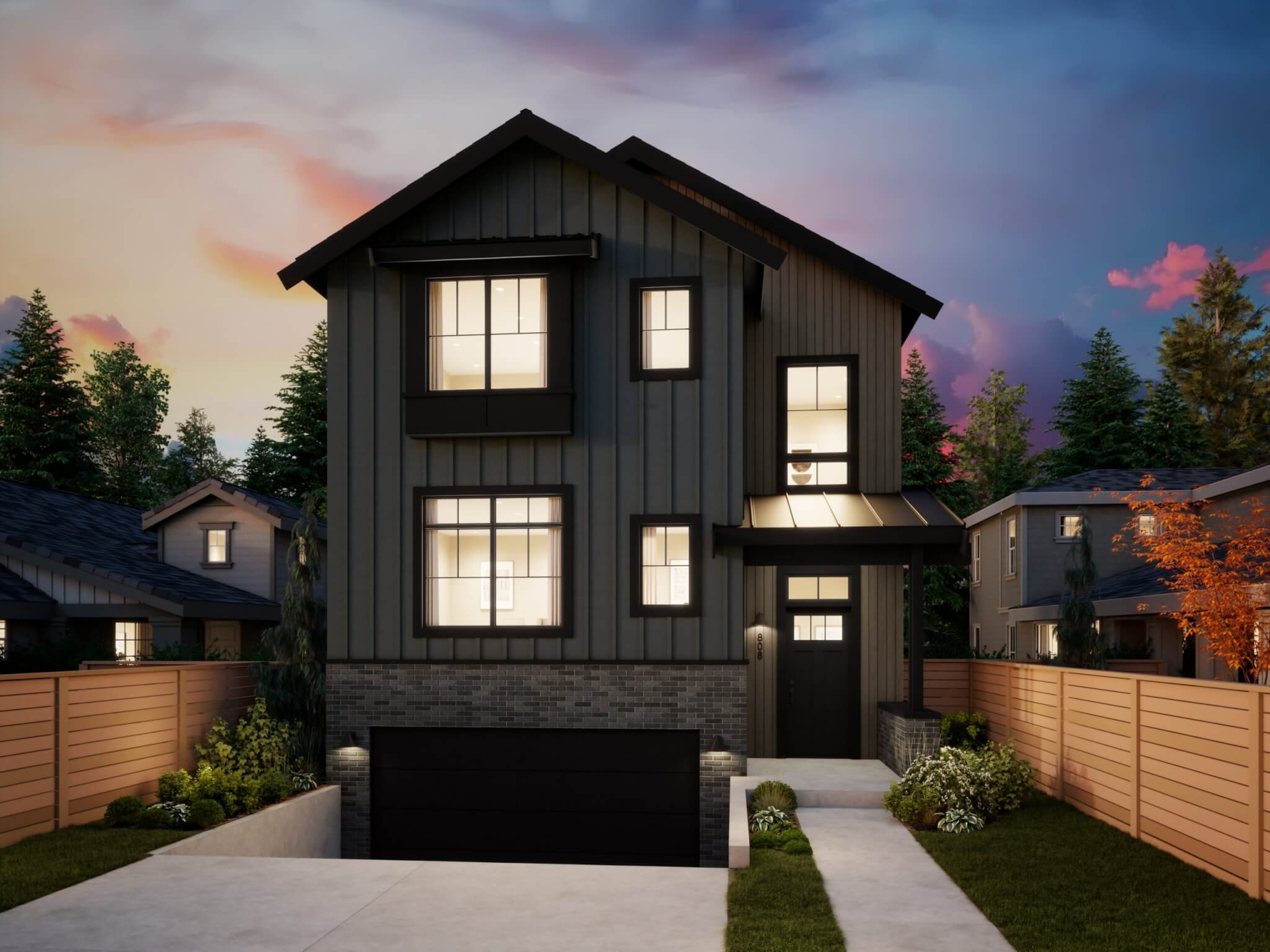 Thomas James Homes Pacific Northwest Skyline floorplan with a Farmhouse exterior style