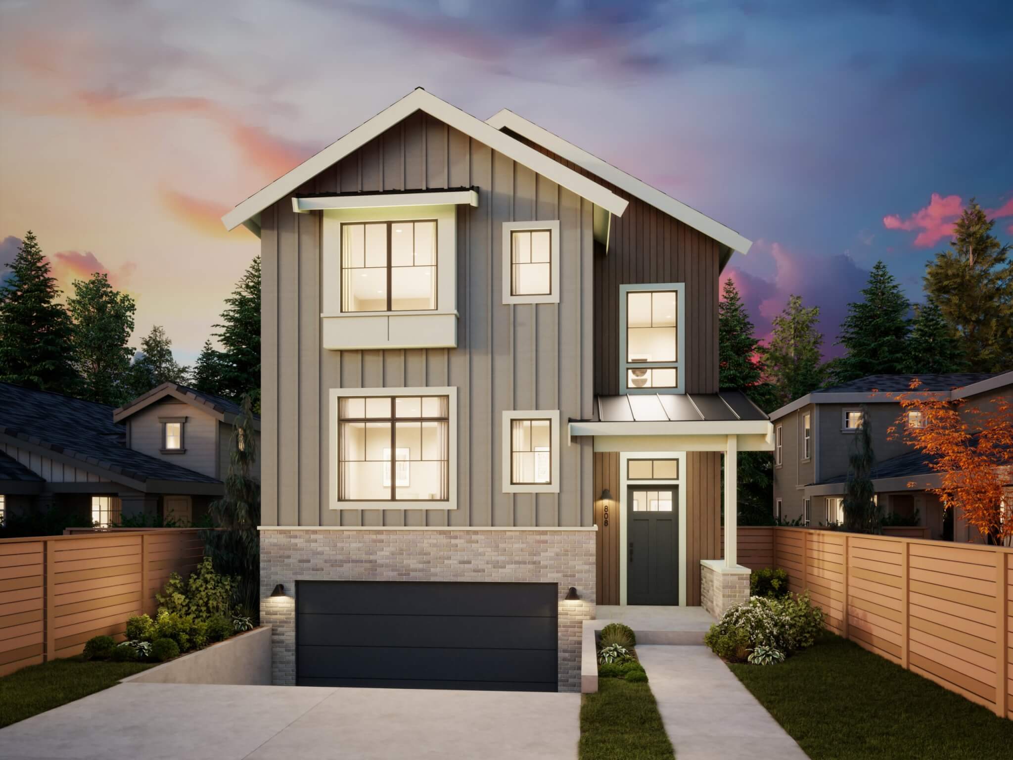 Thomas James Homes Pacific Northwest Skyline floorplan with a Farmhouse exterior style