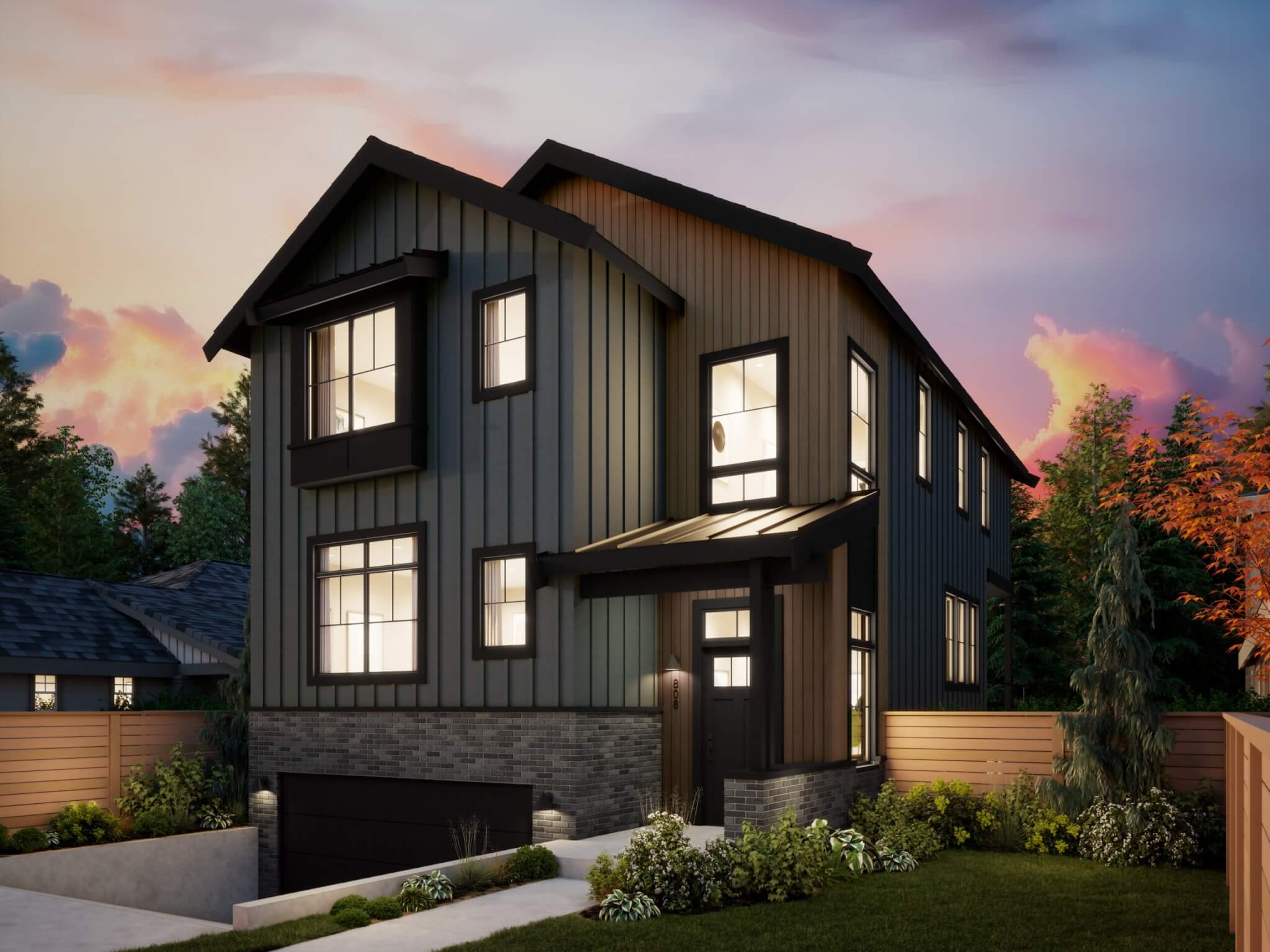 Thomas James Homes Pacific Northwest Skyline floorplan with a Farmhouse exterior style
