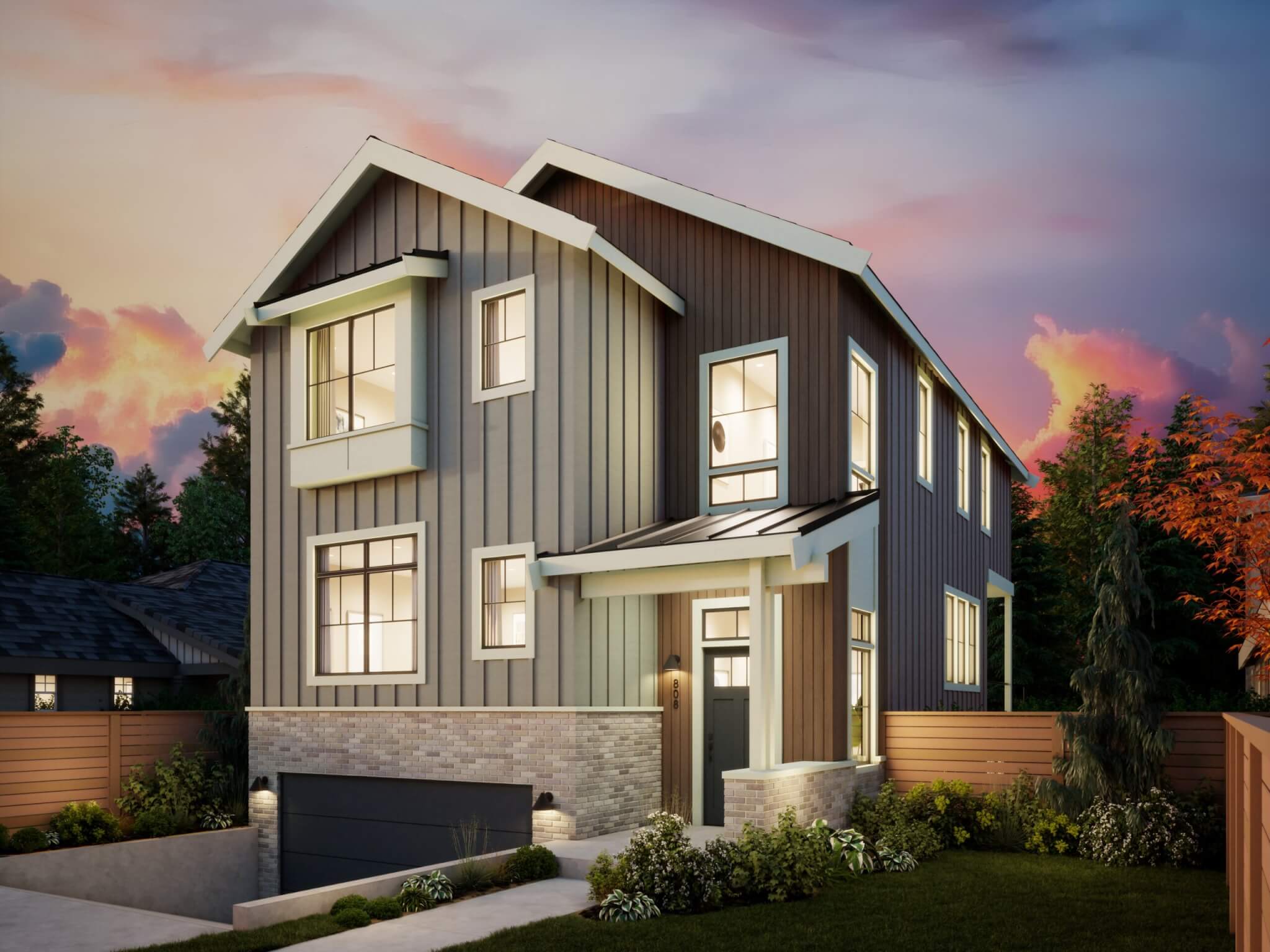 Thomas James Homes Pacific Northwest Skyline floorplan with a Farmhouse exterior style