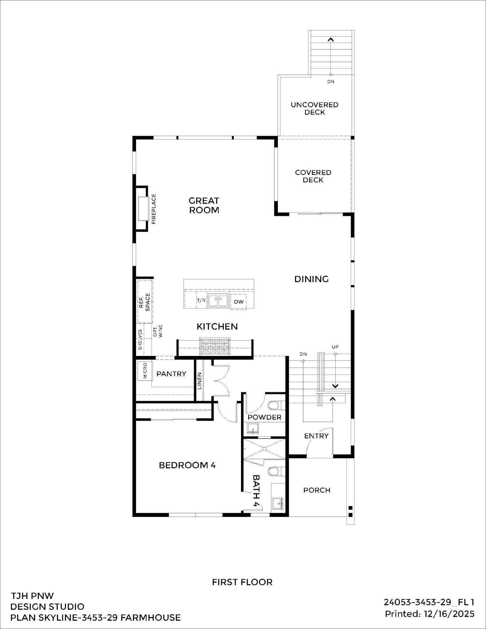 Thomas James Homes Pacific Northwest Skyline floorplan