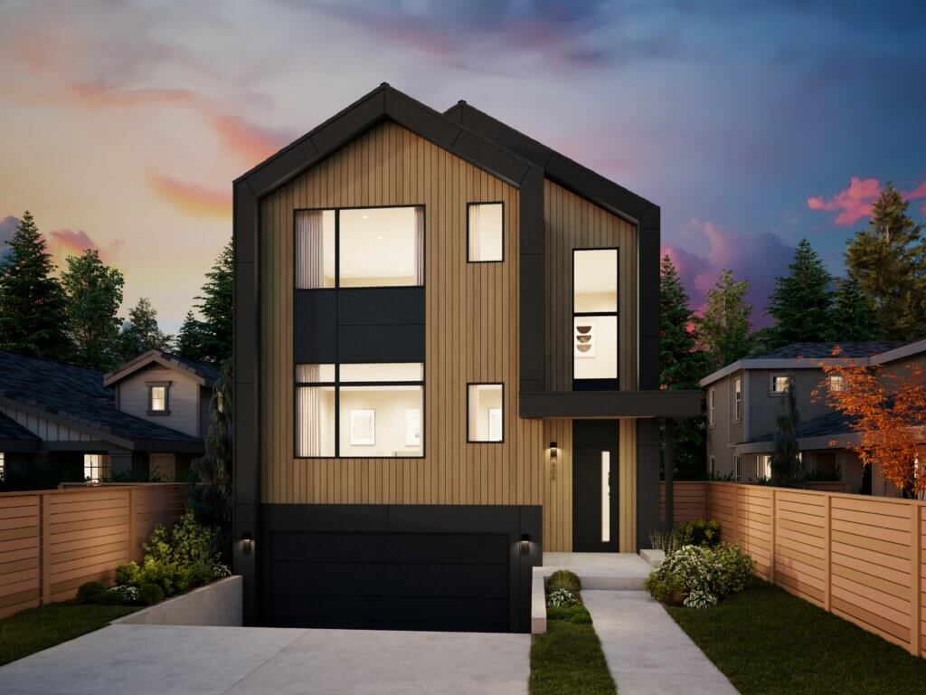 Thomas James Homes Pacific Northwest Skyline floorplan with a Scandinavian exterior style