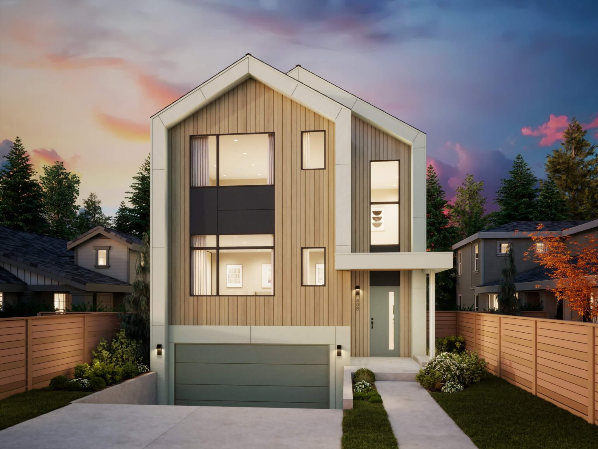 Thomas James Homes Pacific Northwest Skyline floorplan with a Scandinavian exterior style